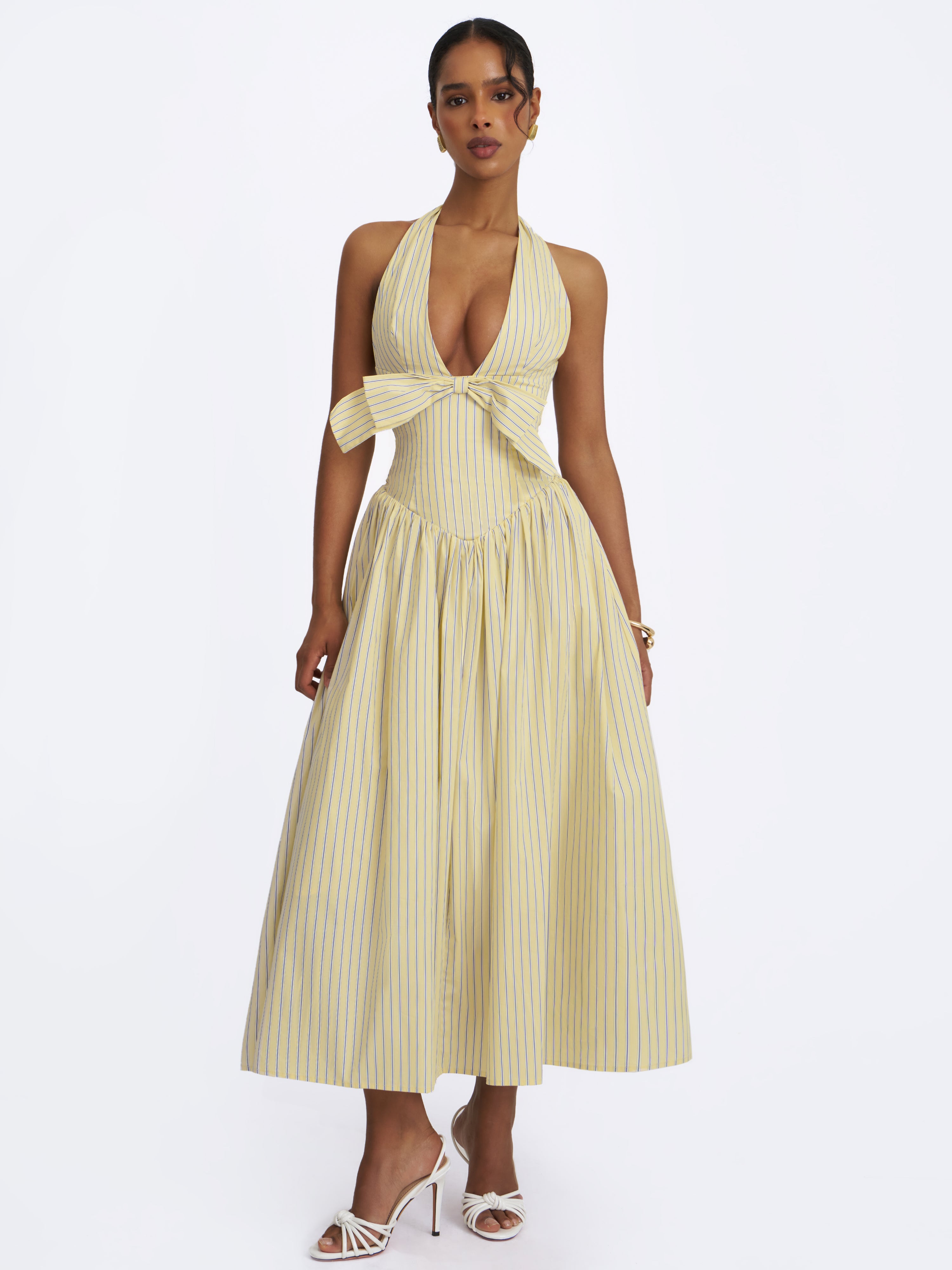 robe maxi longue jaune citron