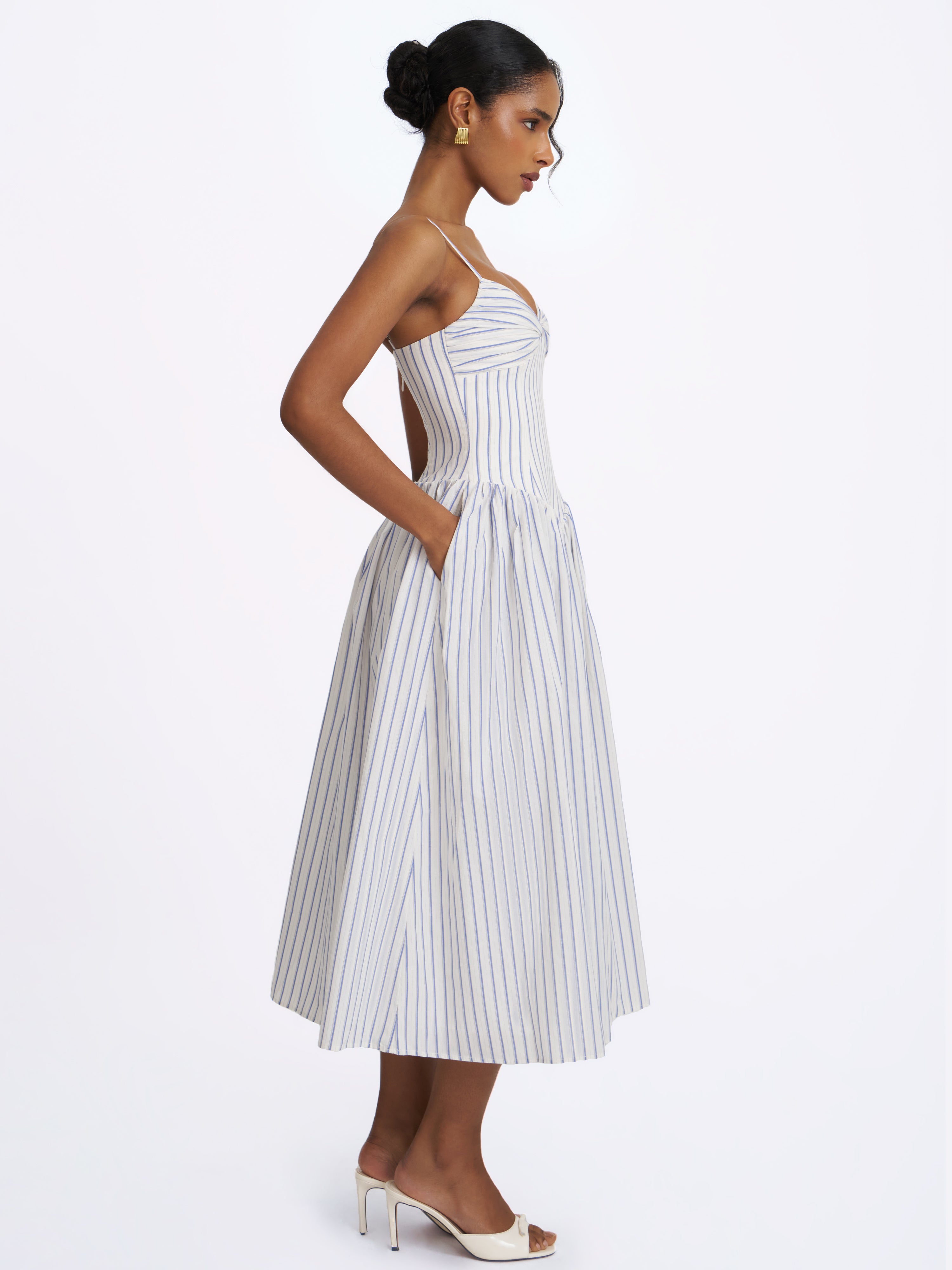 robe bleu rayures