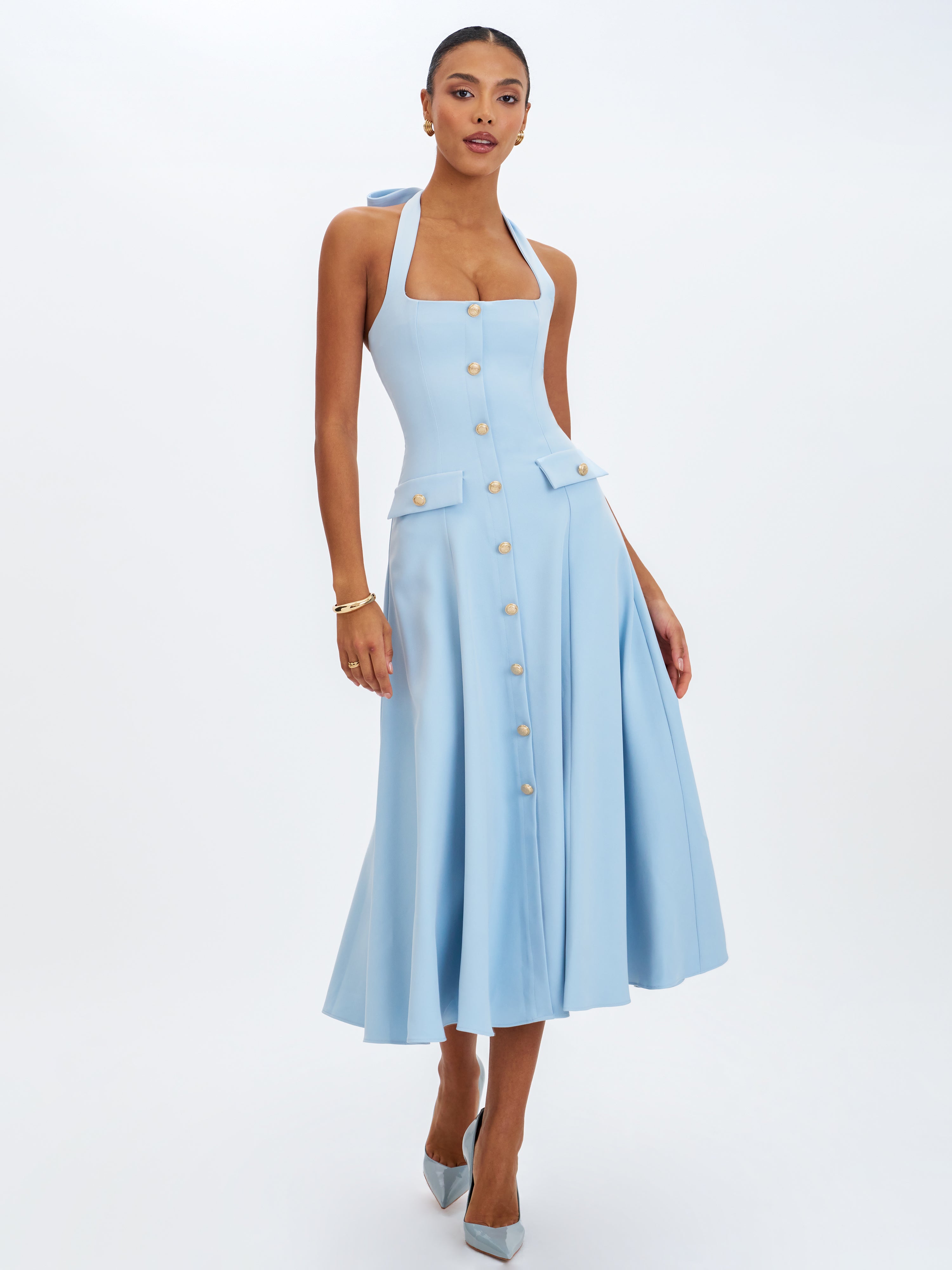 corset-dress bleu brume