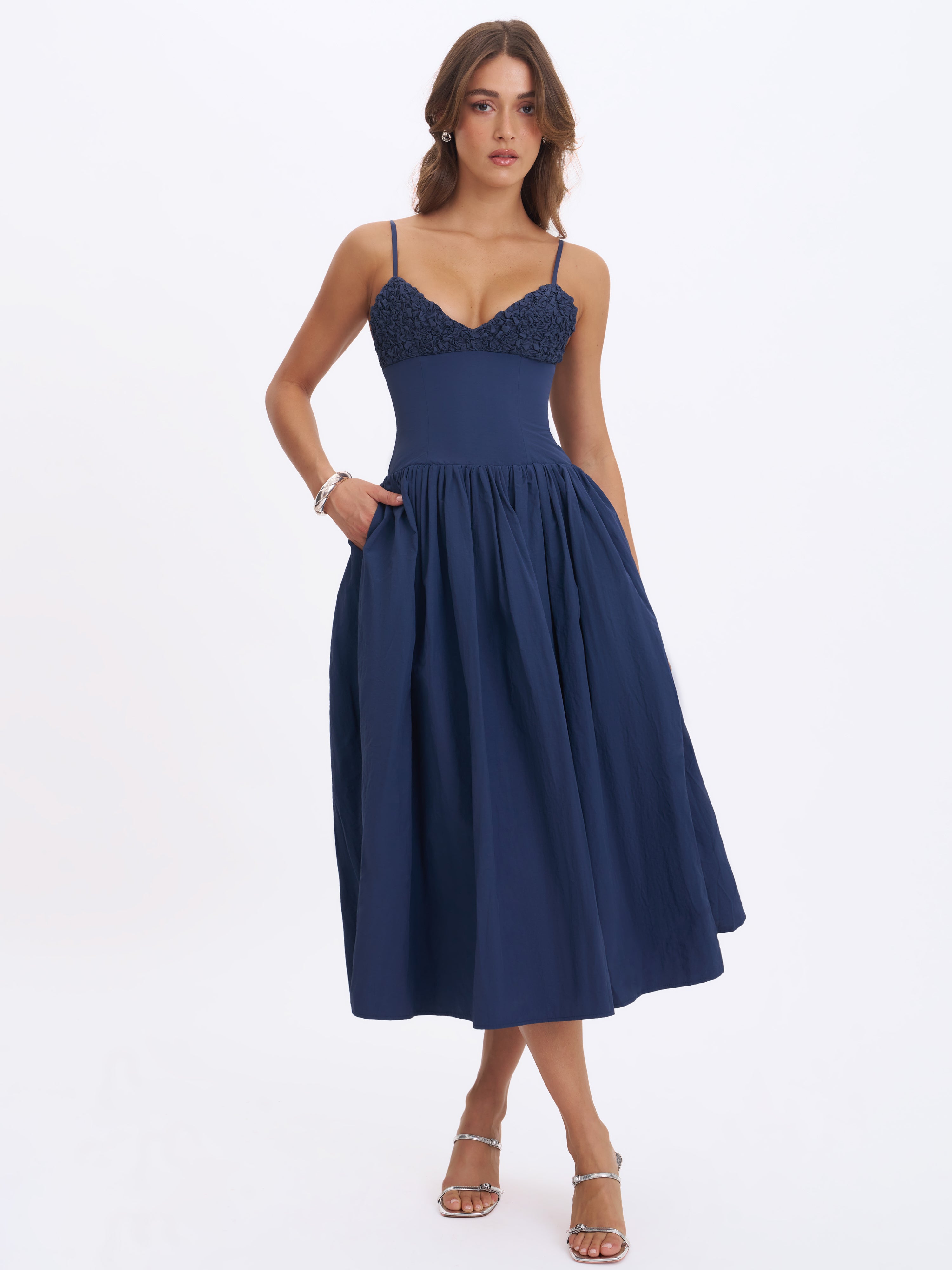 Ailani midi dress avec poches