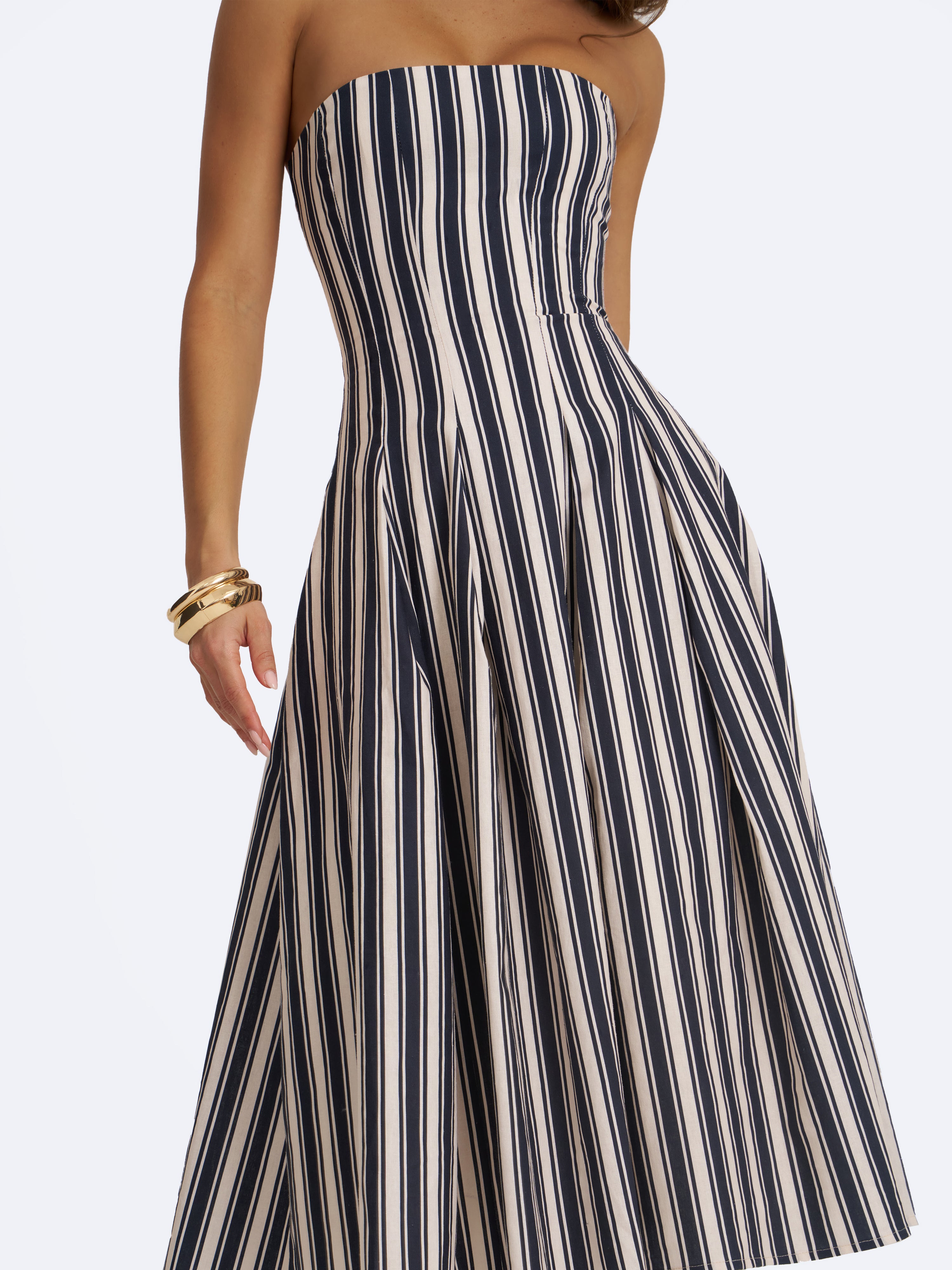 robe midi rayée
