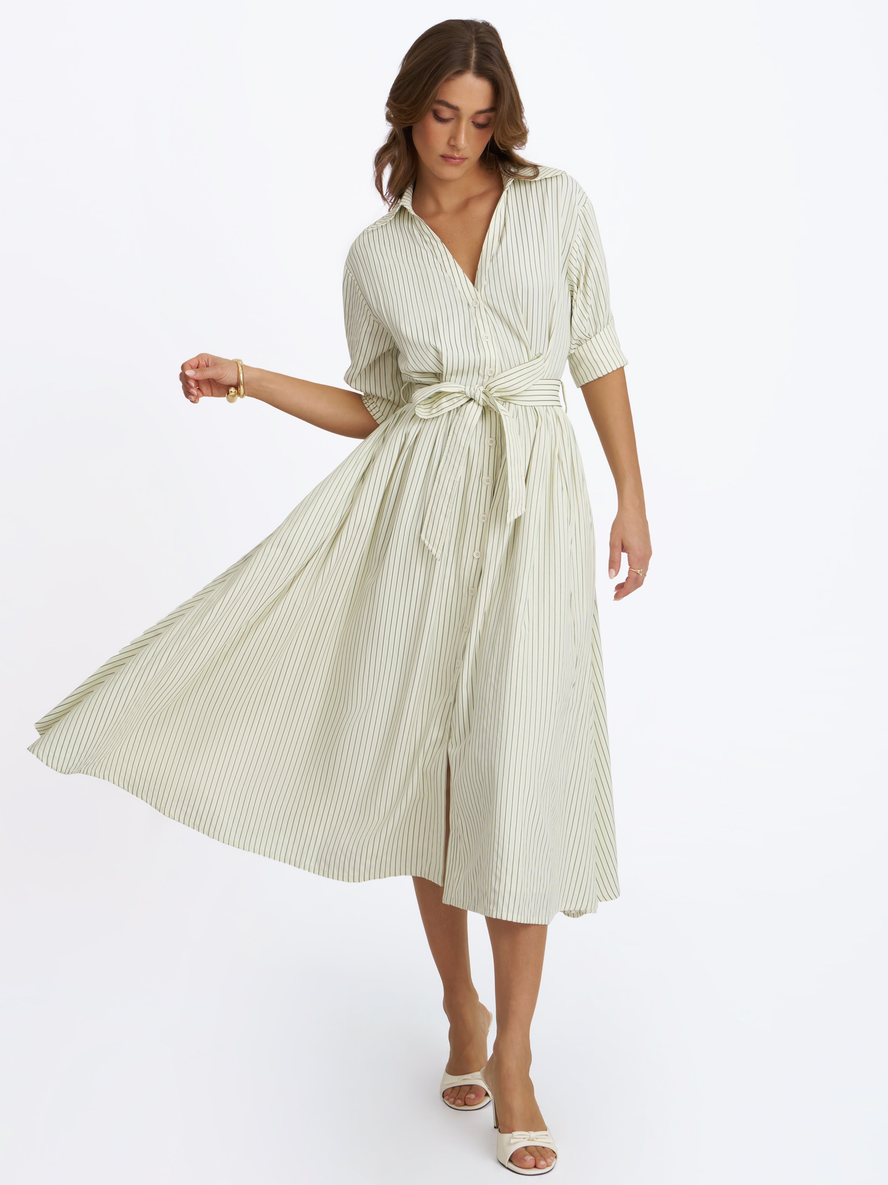 robe été élégante rayures pin