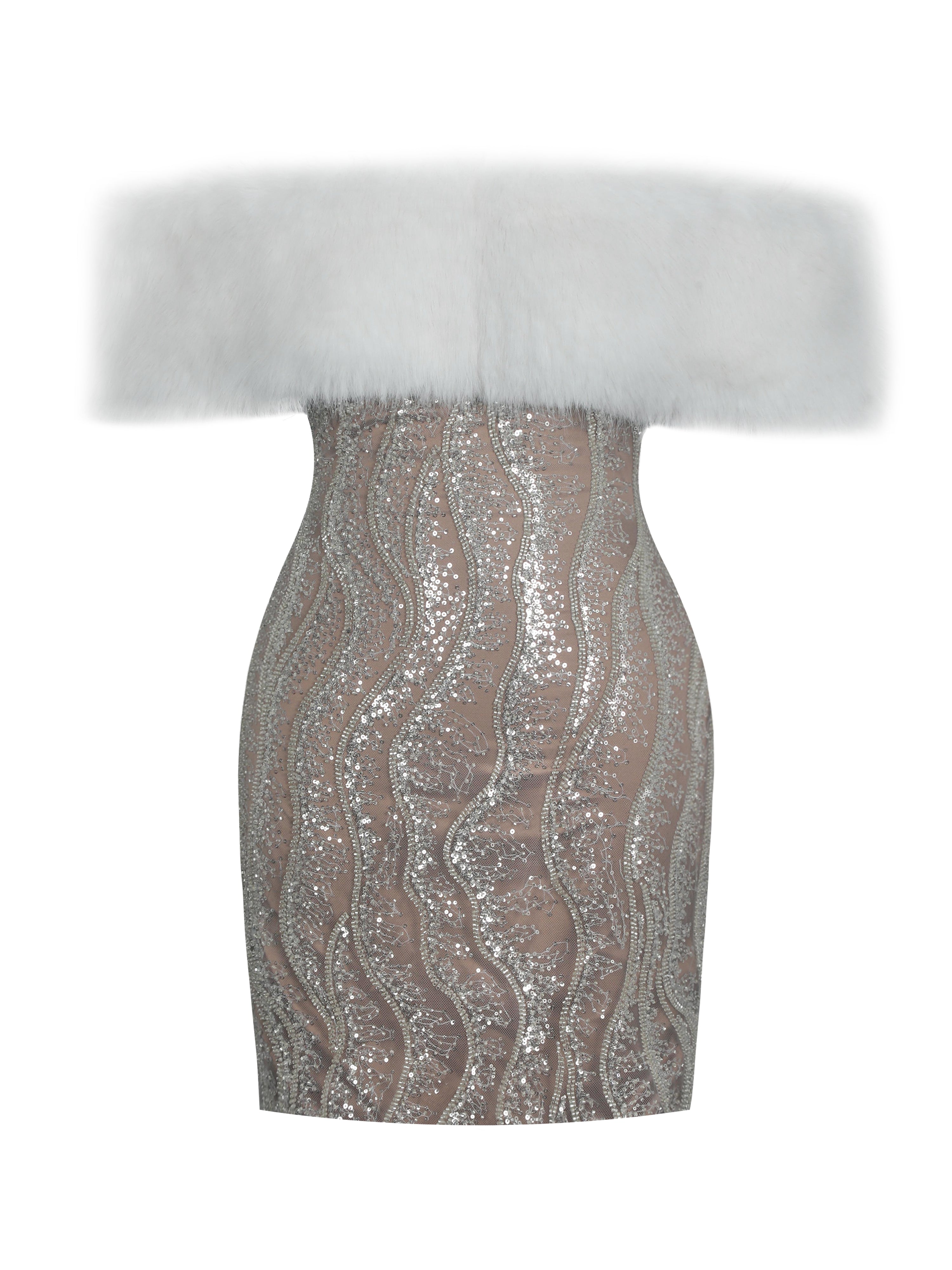robe festive beige