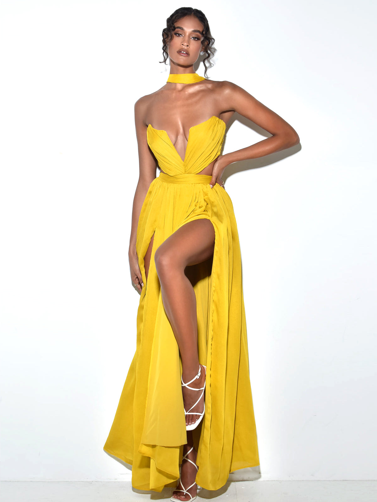 détail col noué Xella Yellow
