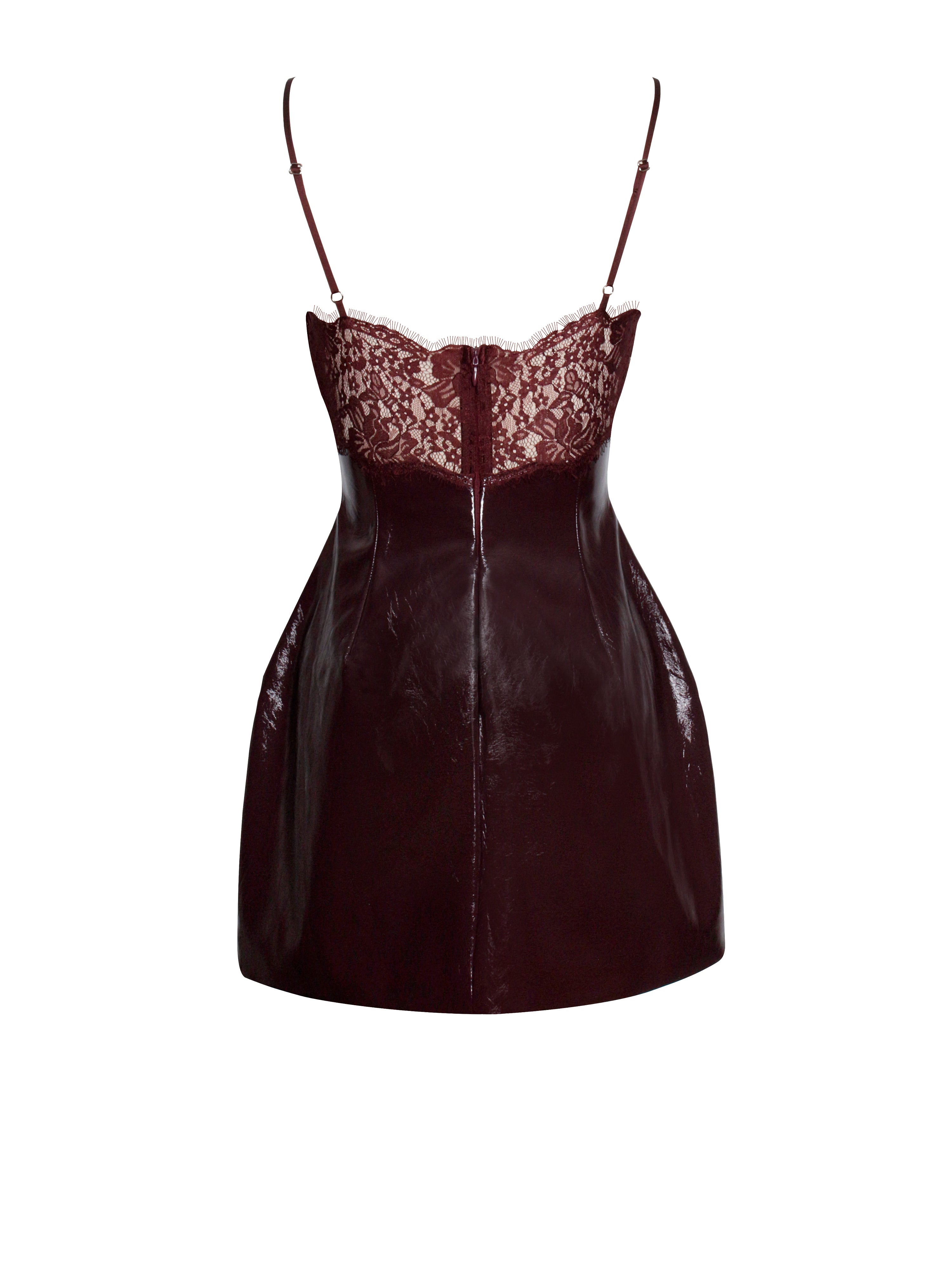 mini dress Shelby avec dentelle marron