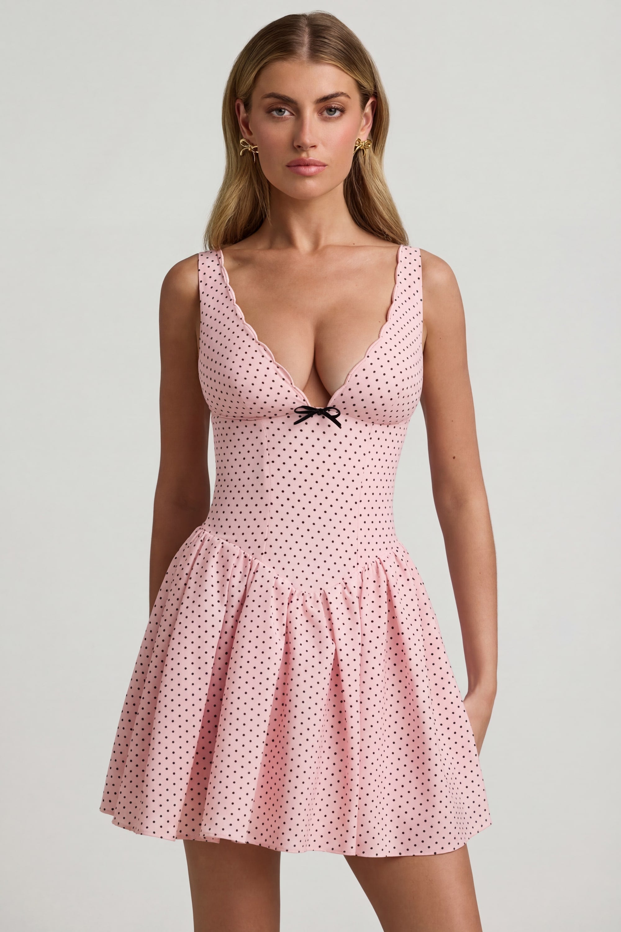 Bow-Detail A-Line Mini Dress