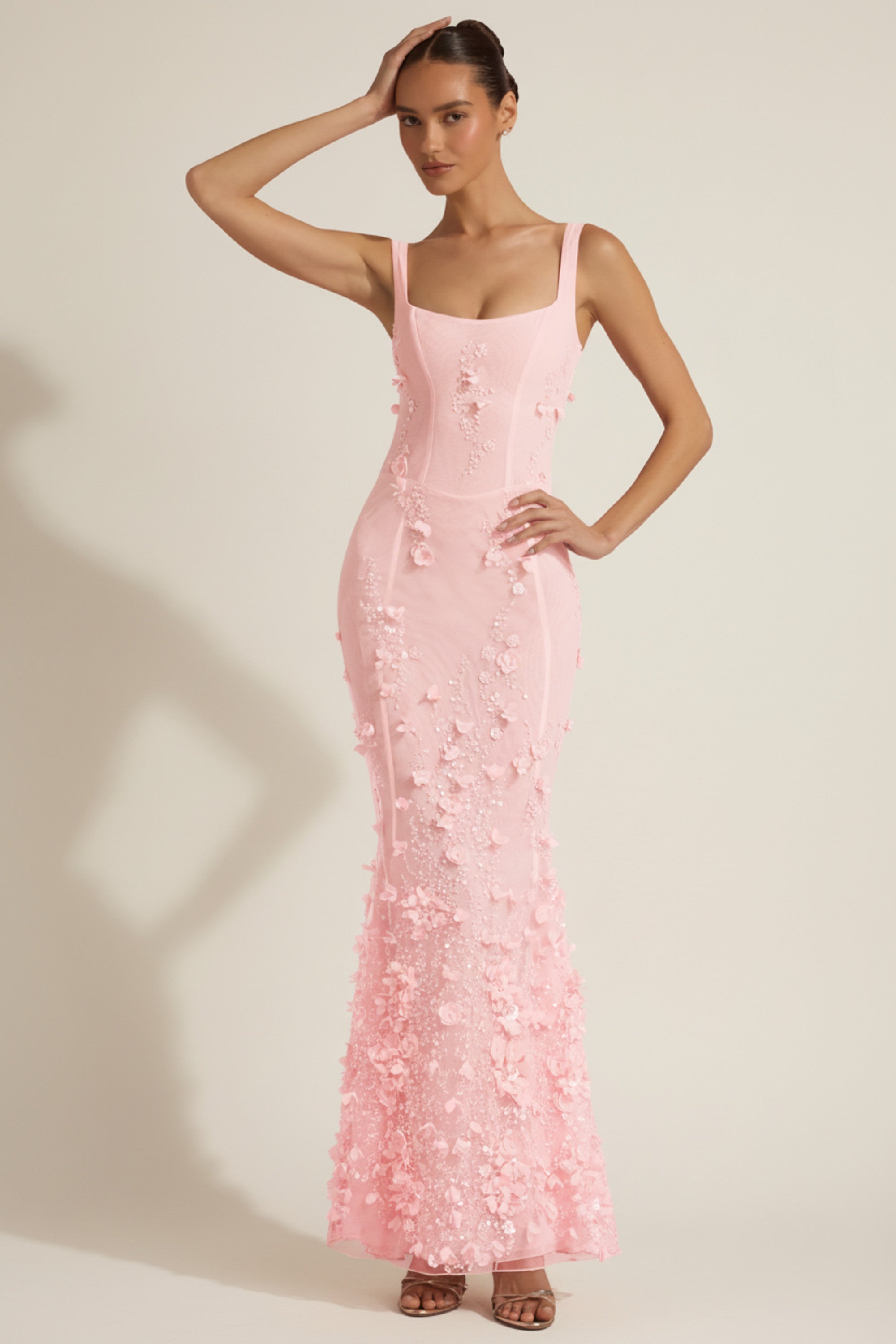 robe corset rose