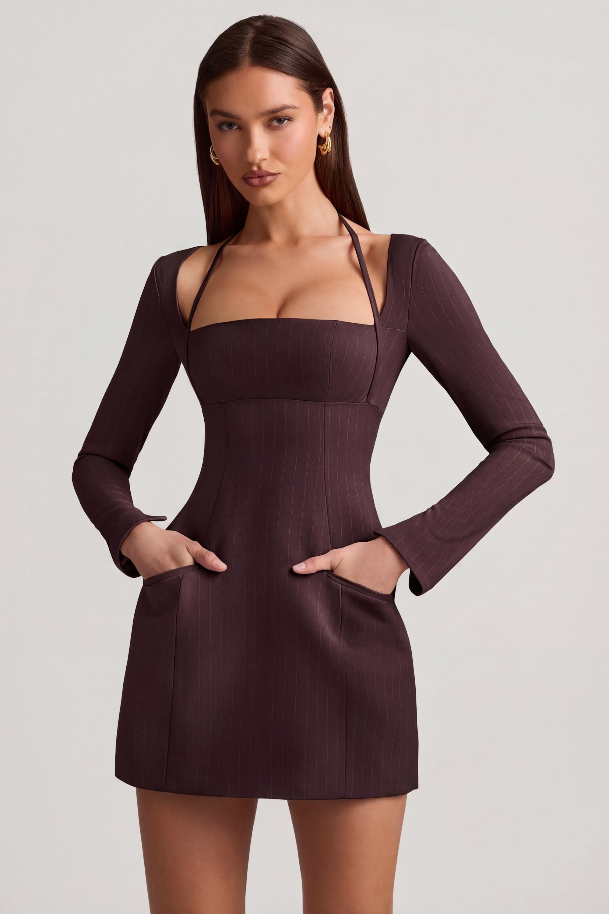 mini robe en chocolat à rayures