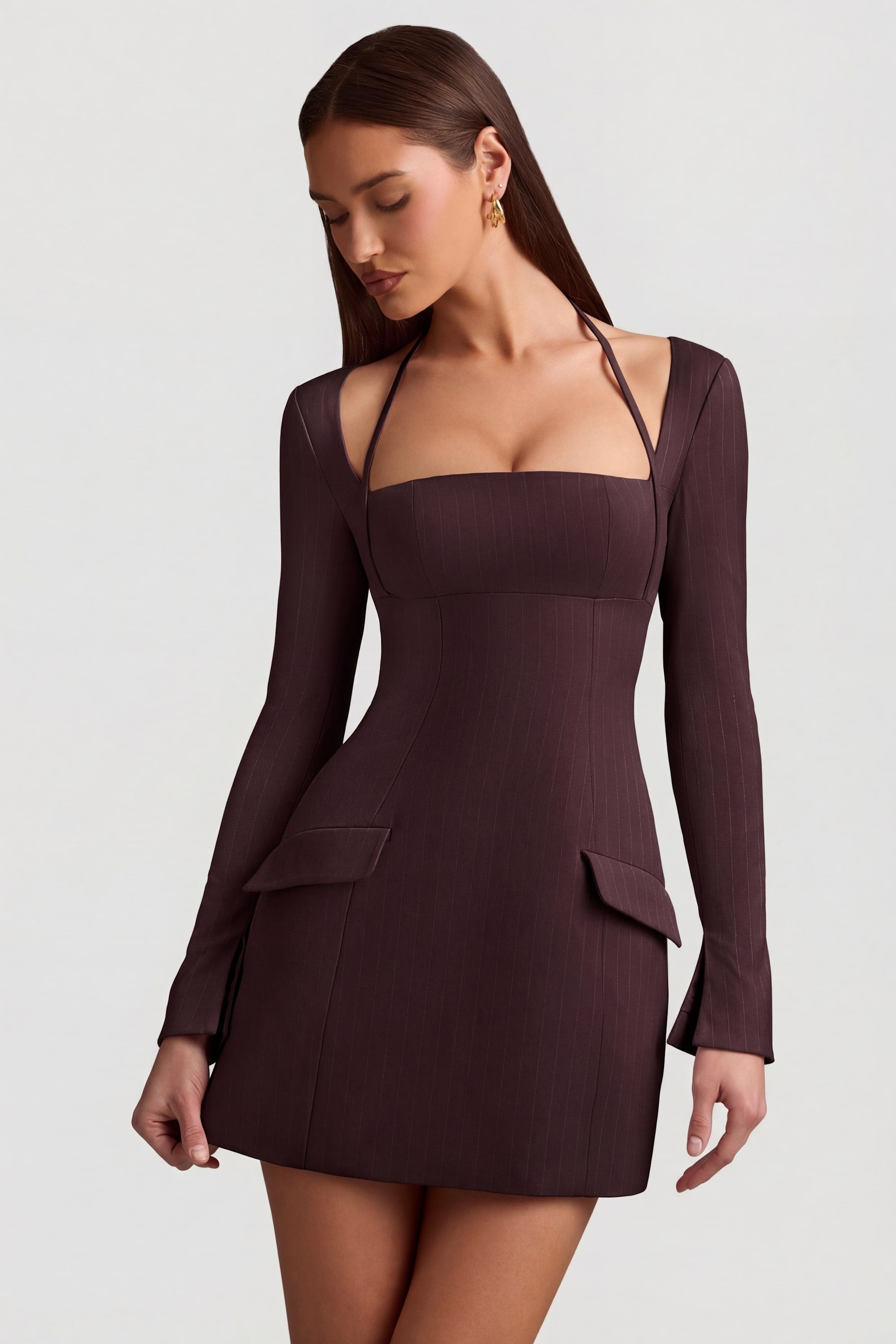 robe A-line chocolat élégante