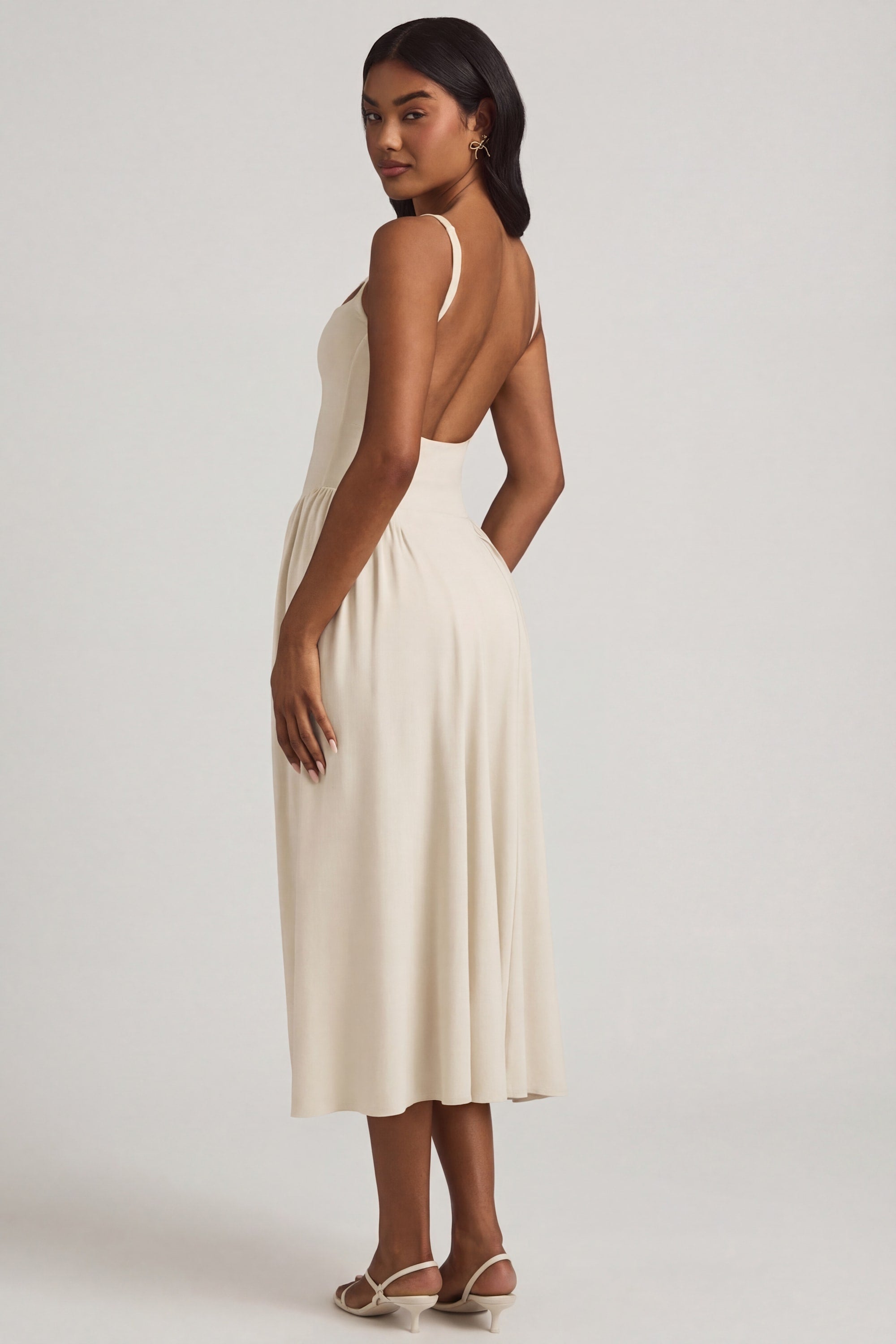 robe ivory A-Line en modal
