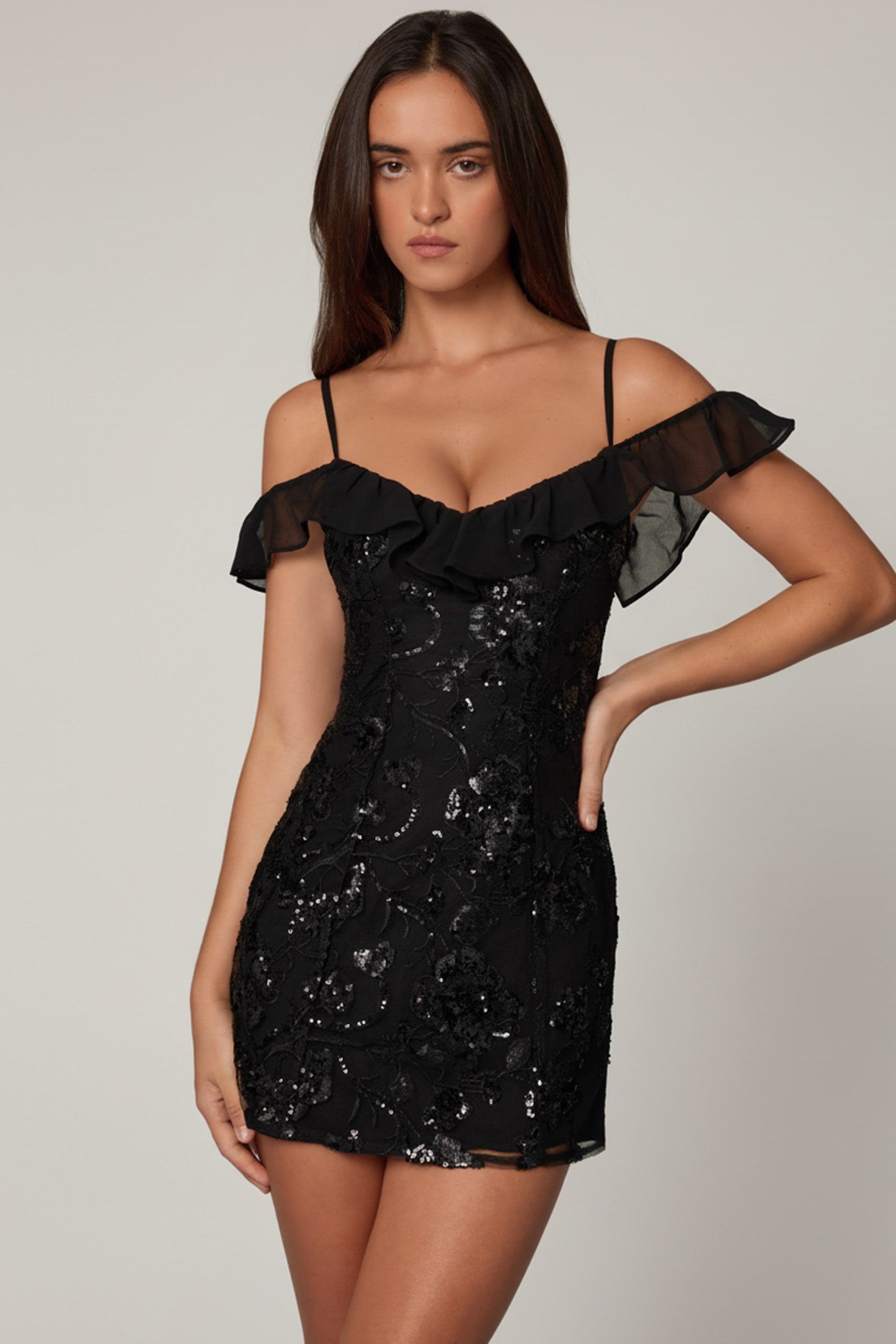 motifs floraux en sequins