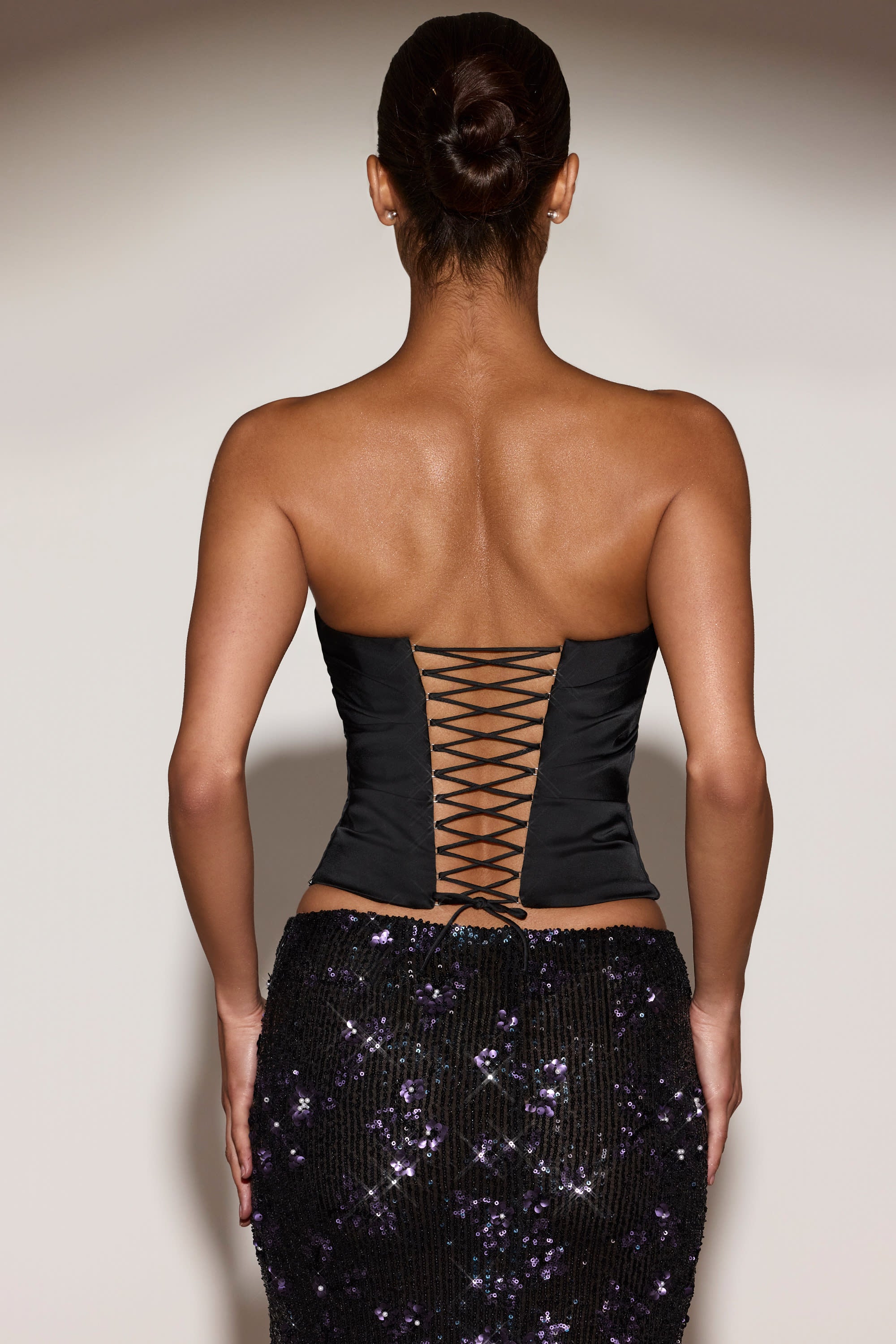 haut corset drapé satin