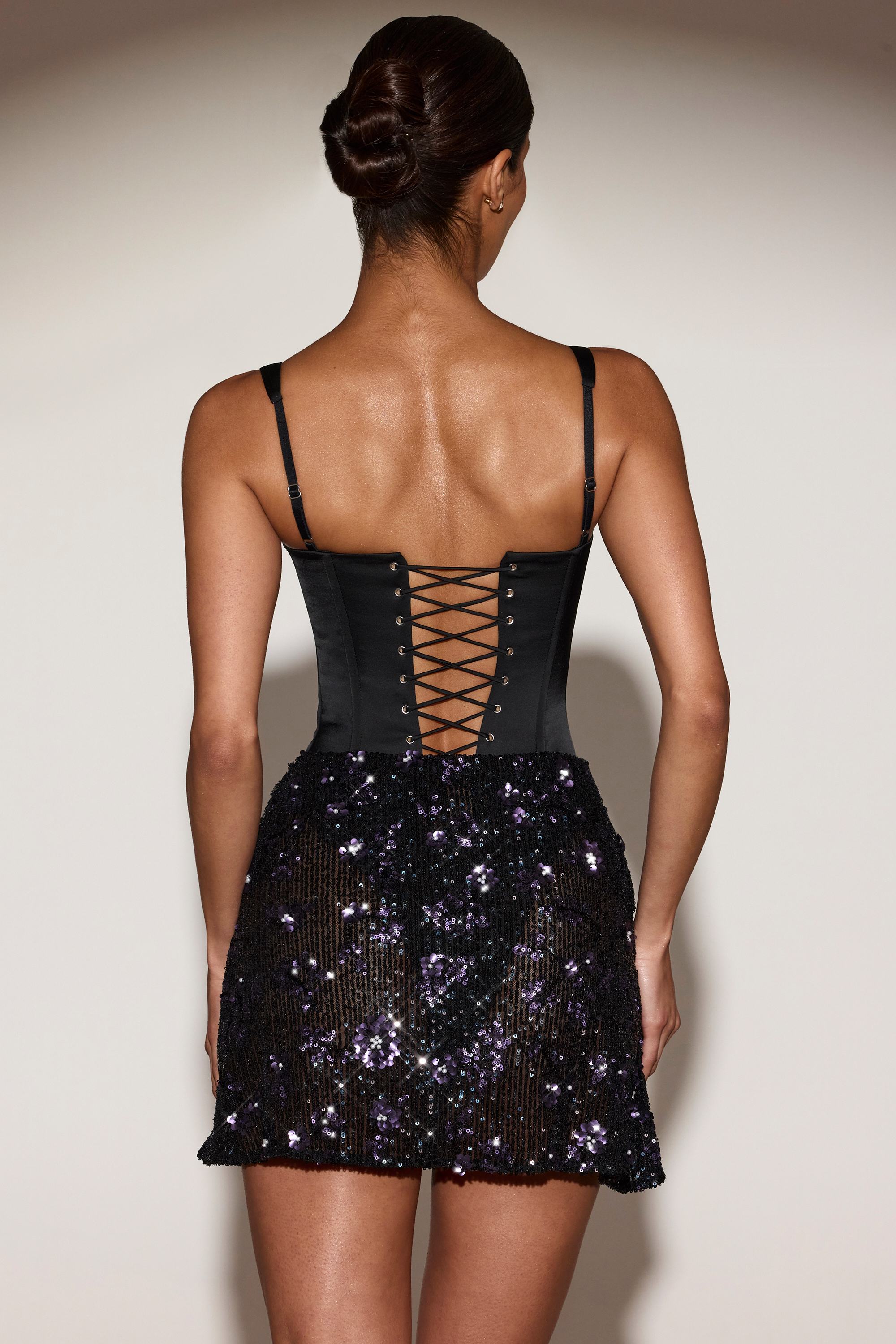 corset-dress noir violet chic