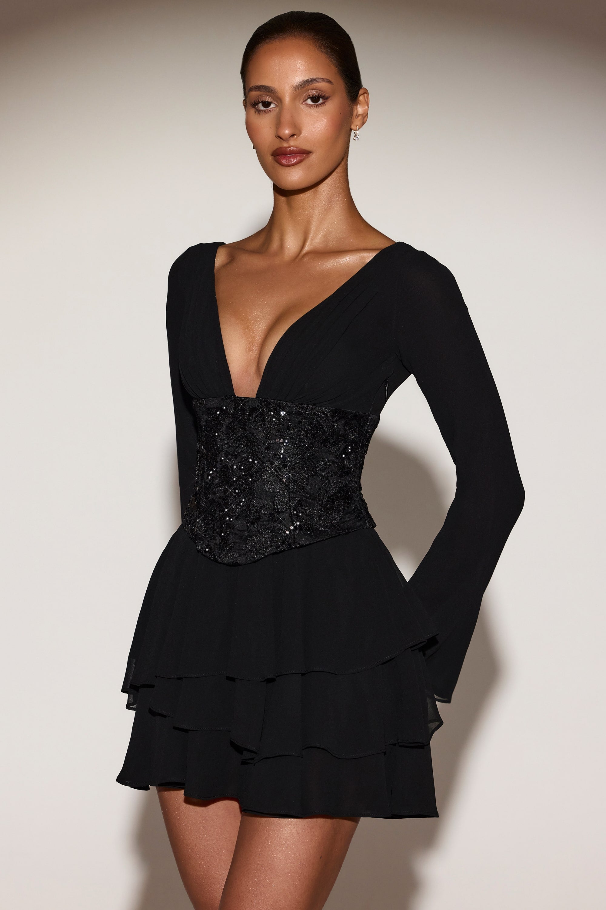 robe corset embellie noire