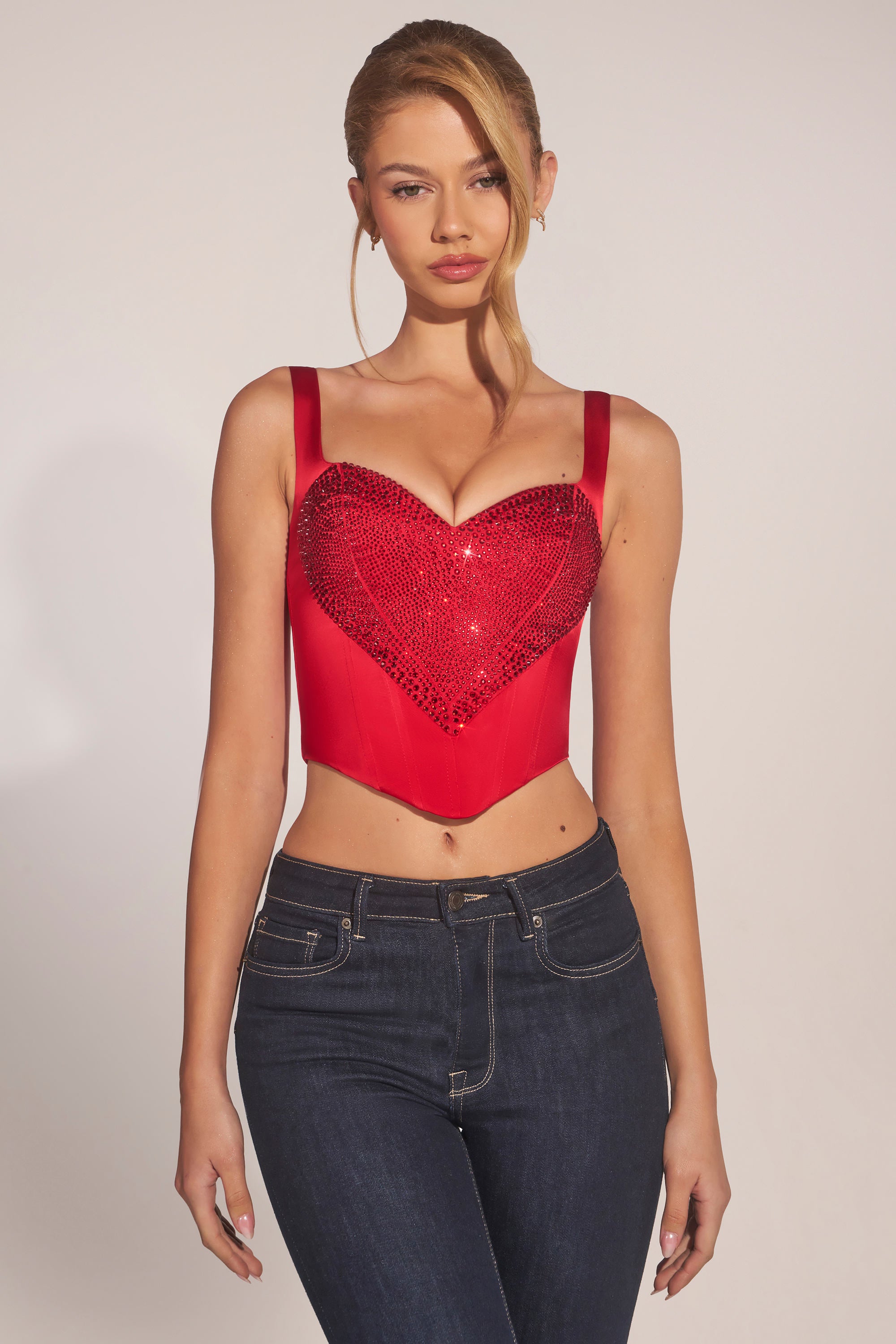 silhouette sculptée corset Sweetheart-Neck