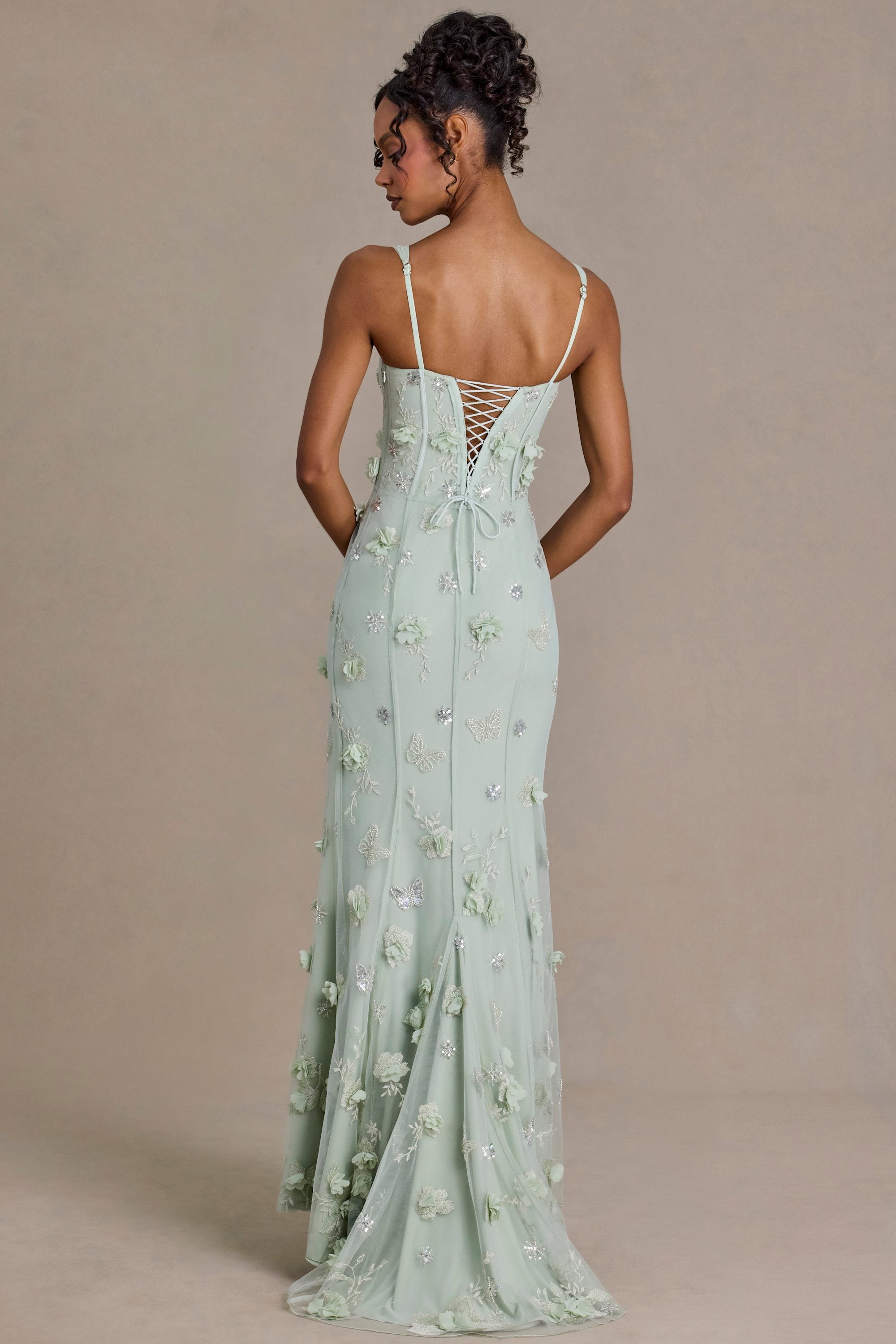 robe longue vert sauge