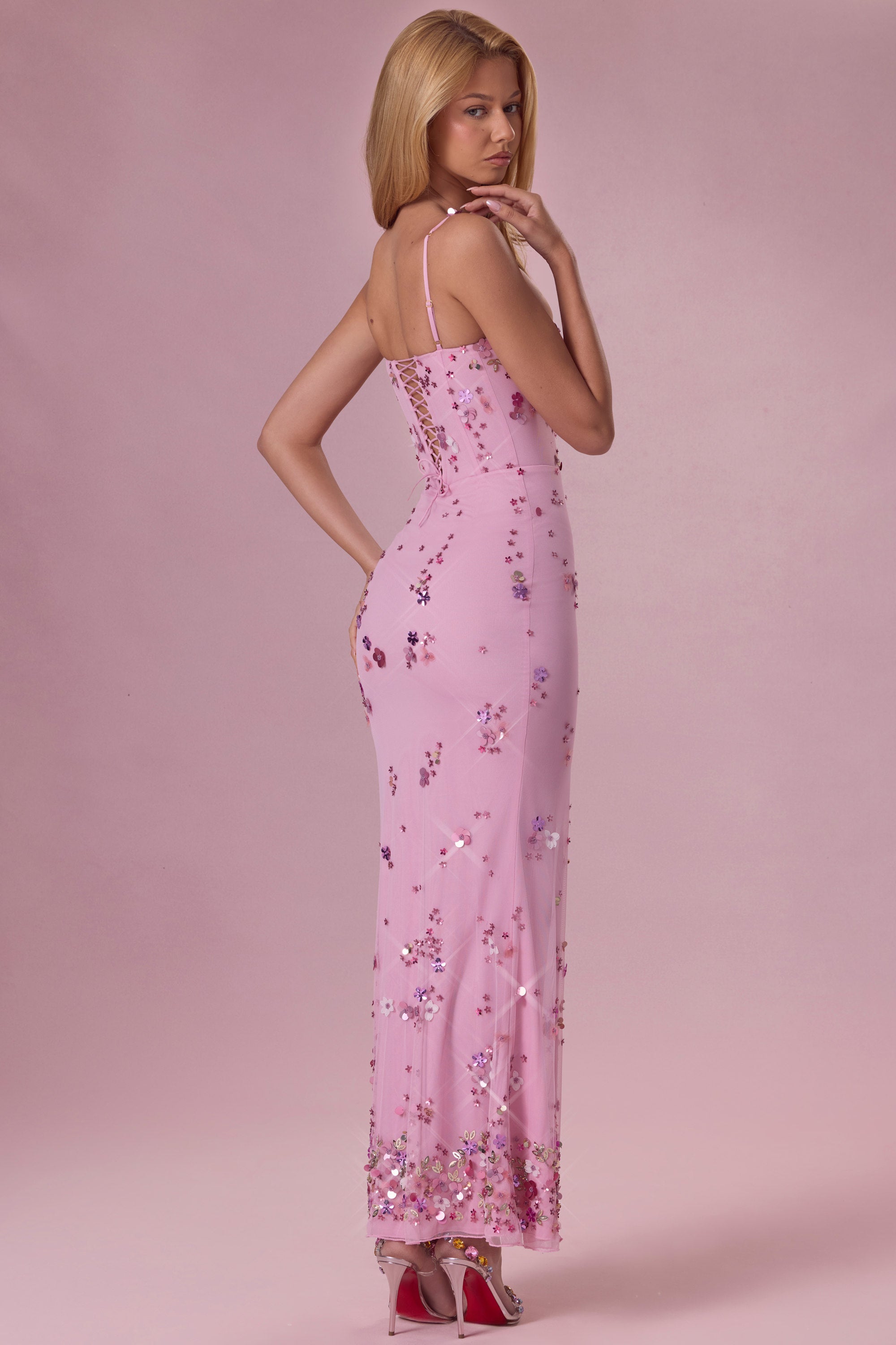 silhouette queue-de-poisson rose candyfloss