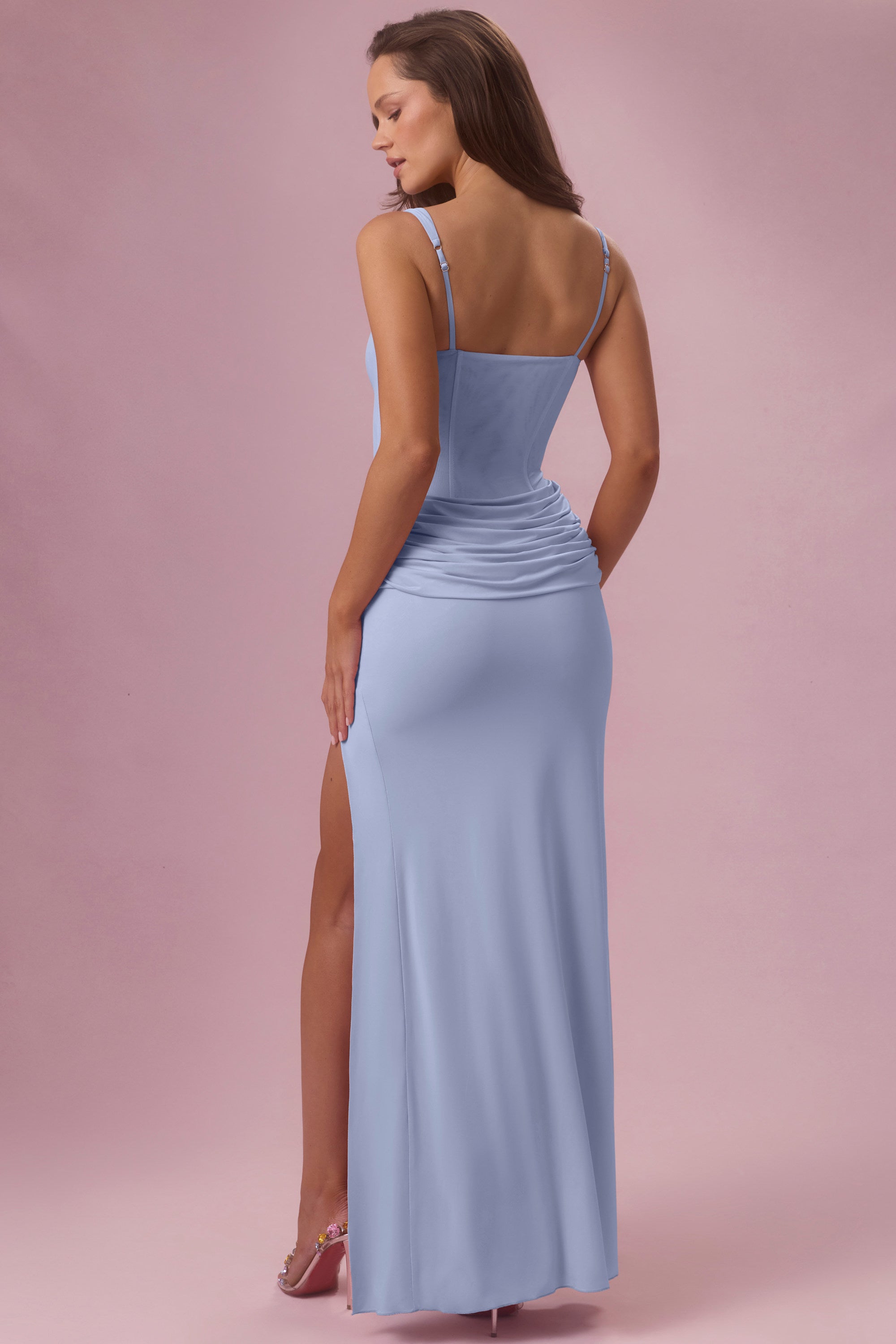 robe demoiselle d'honneur bleu poudré
