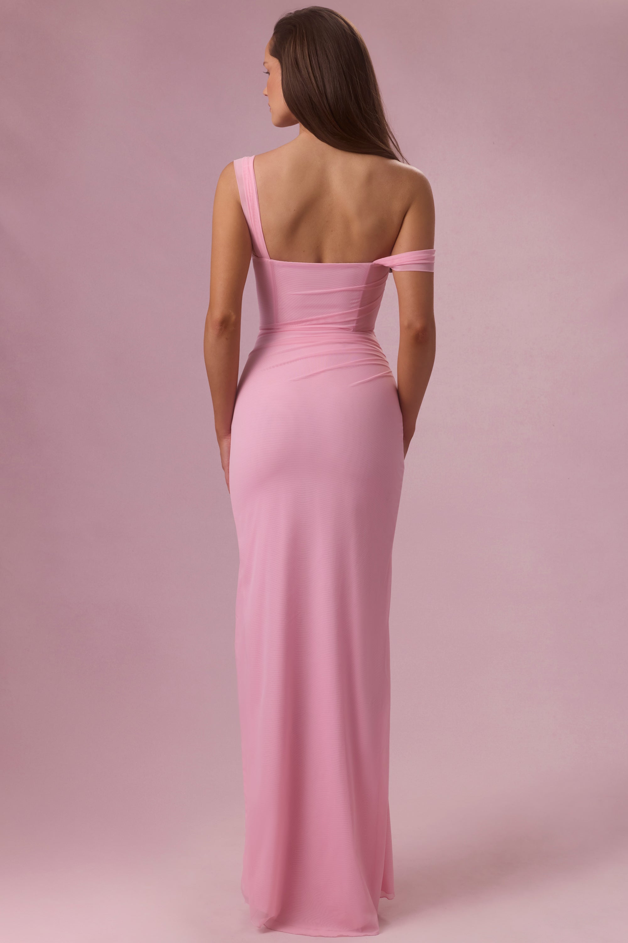 robe drapée rose élégante