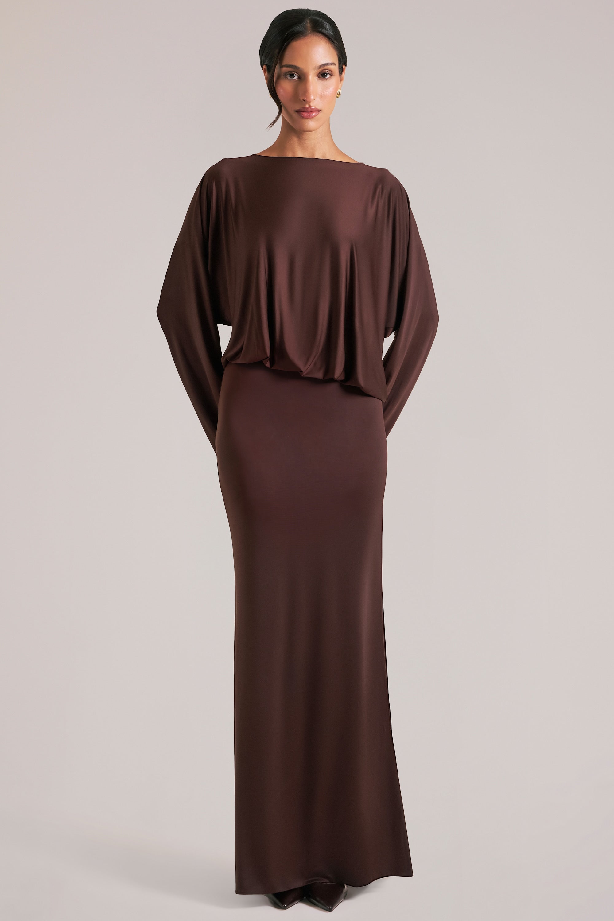 robe drapée chocolat