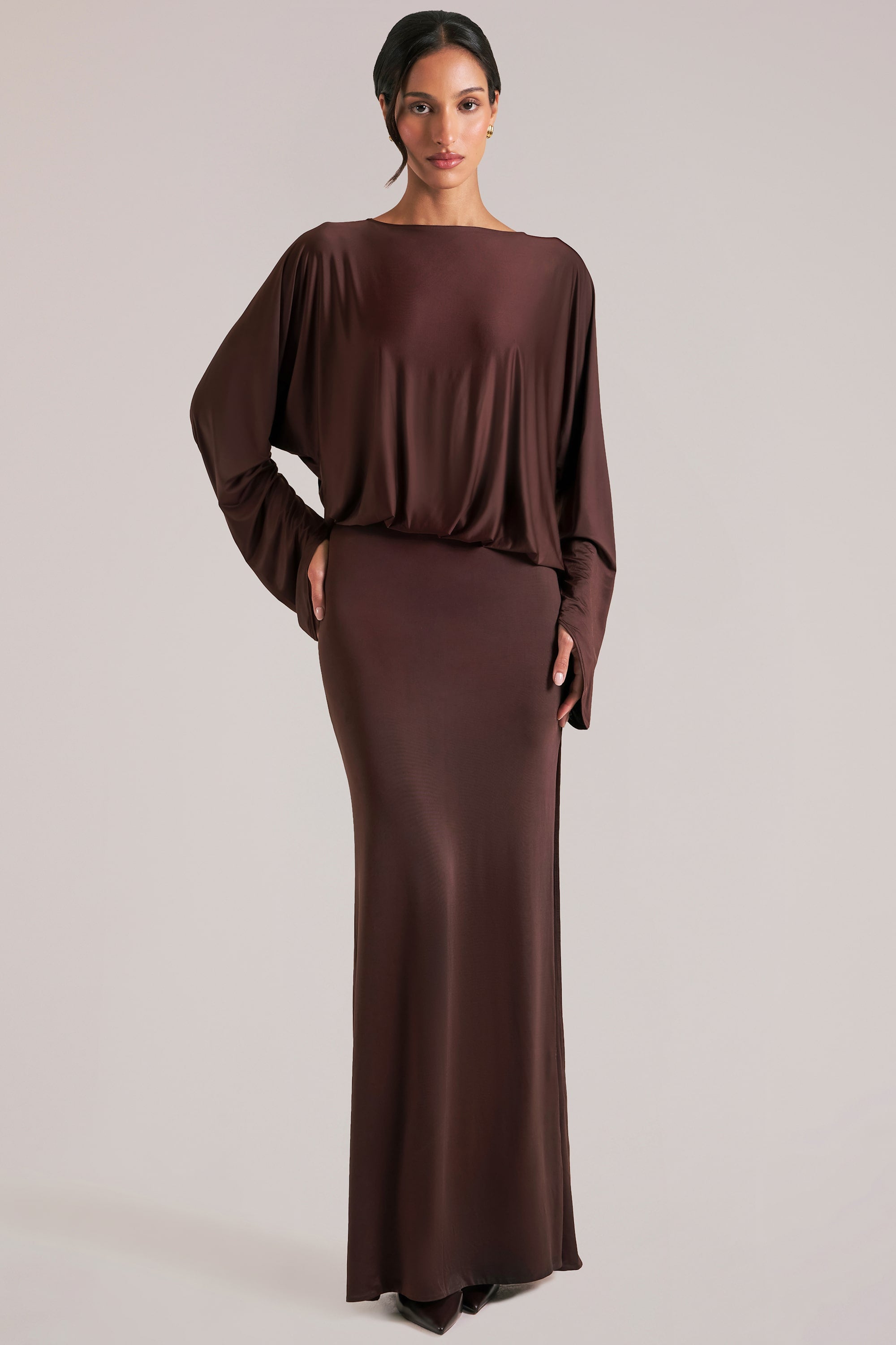 robe de soirée marron