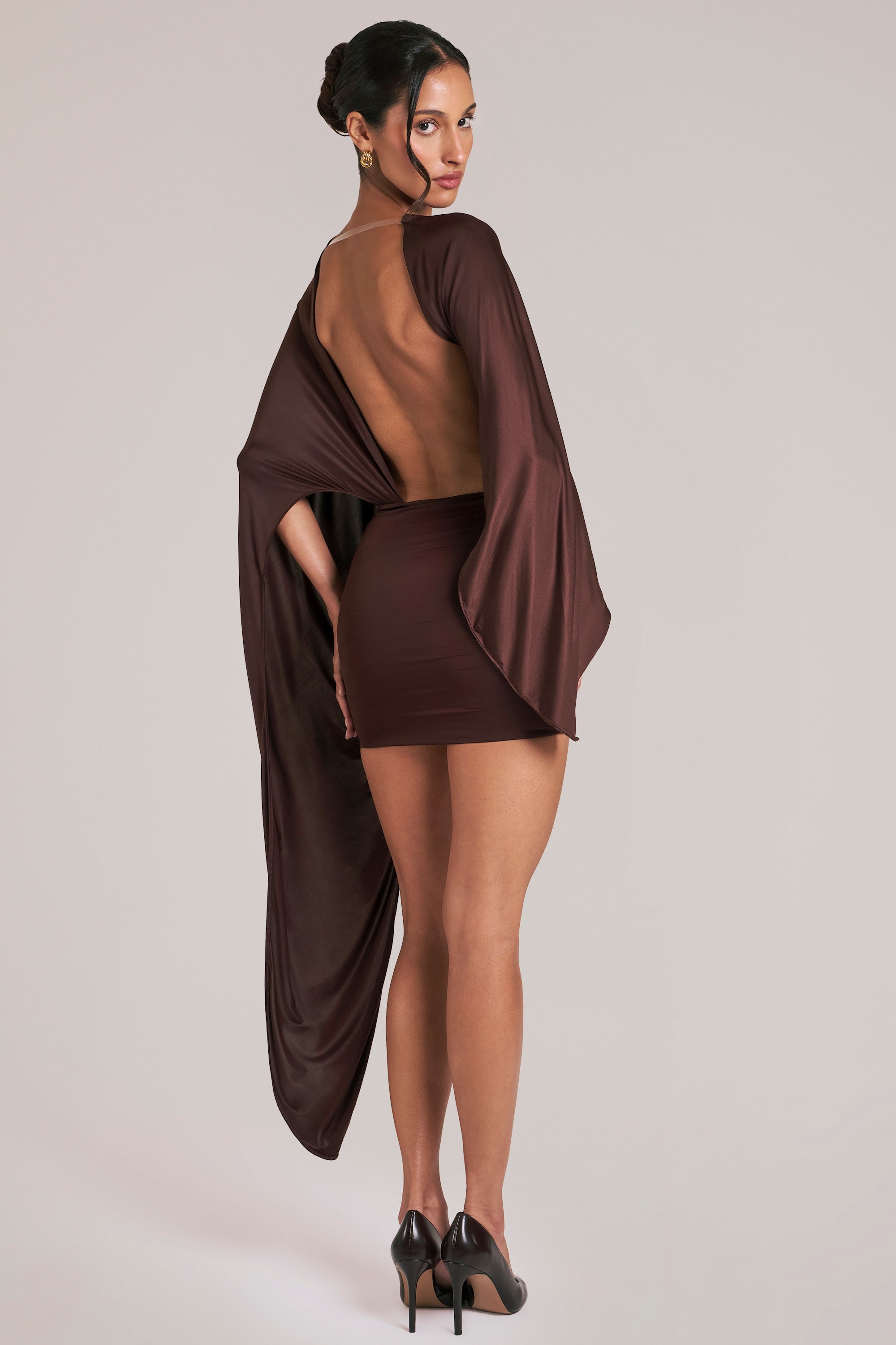 robe mini chocolat brun
