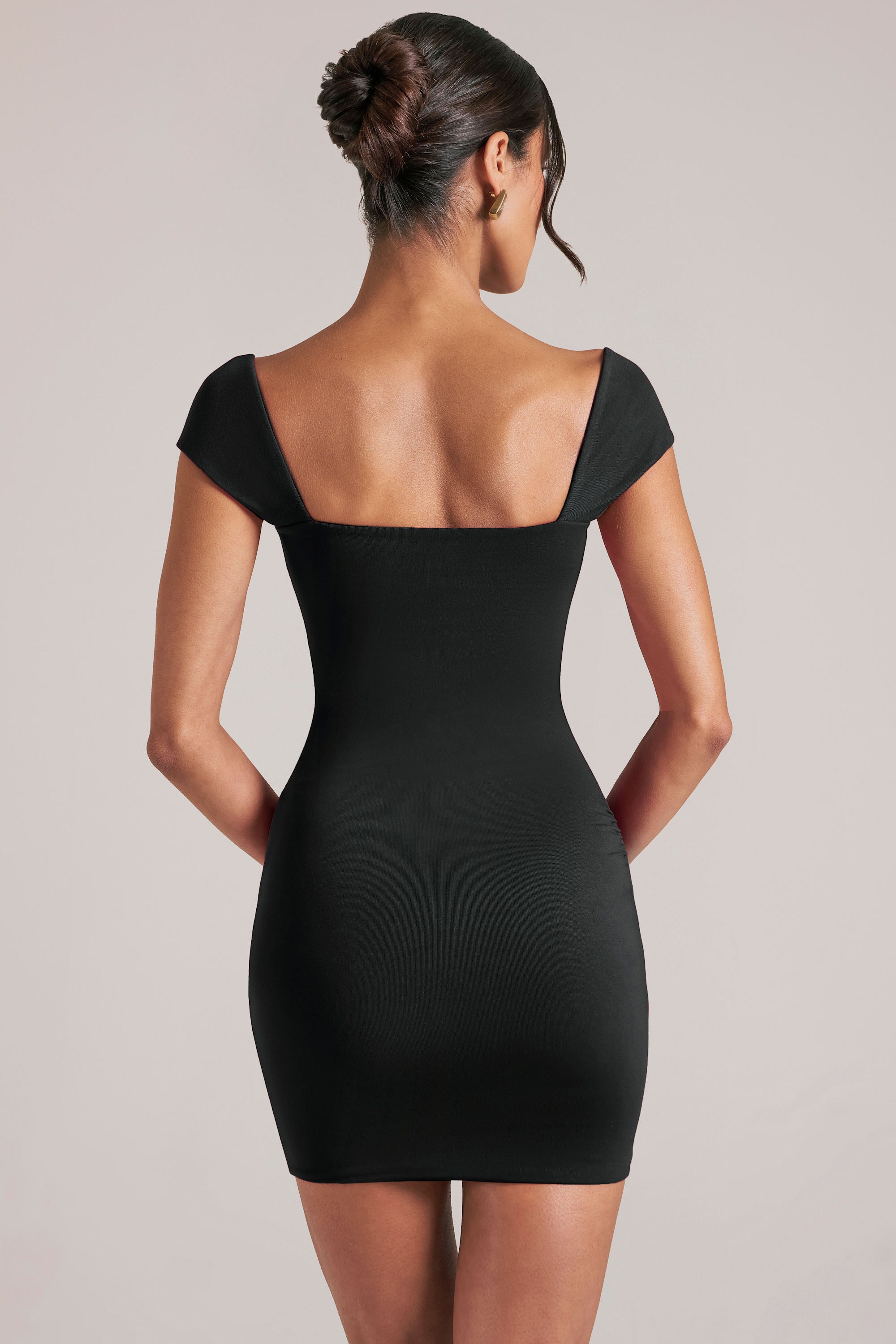 jupe drapée mini robe noire