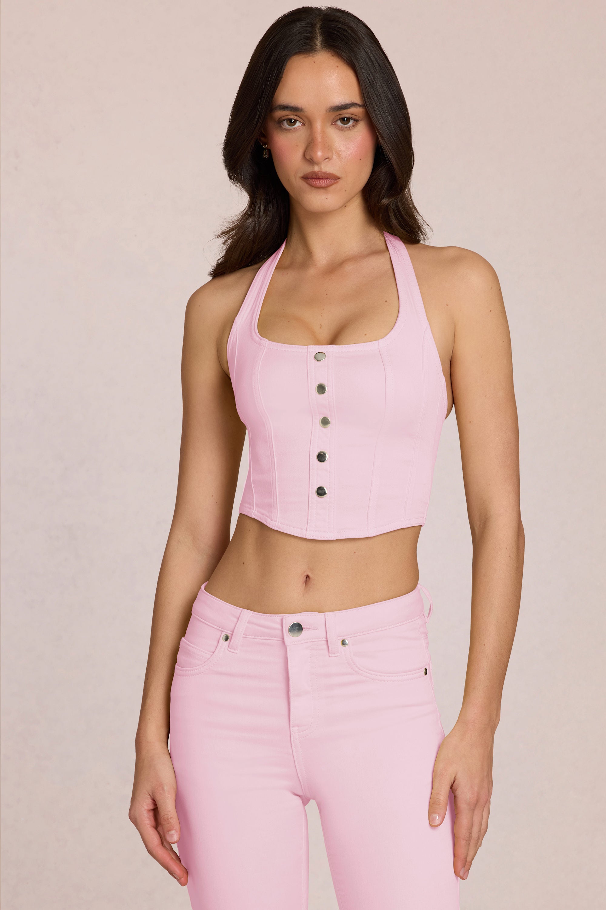 corset rose halterneck
