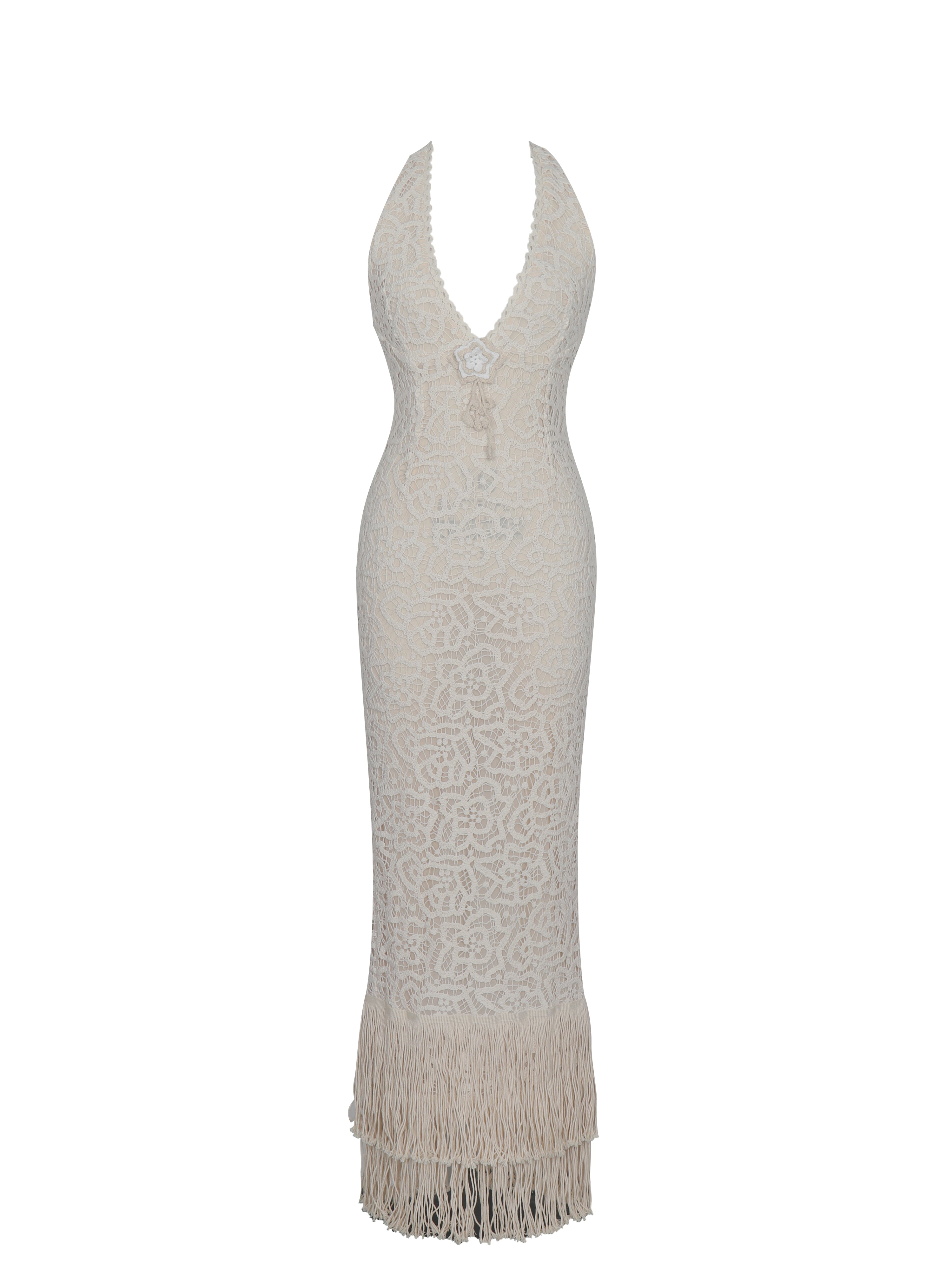 robe crochet avec boutons perle
