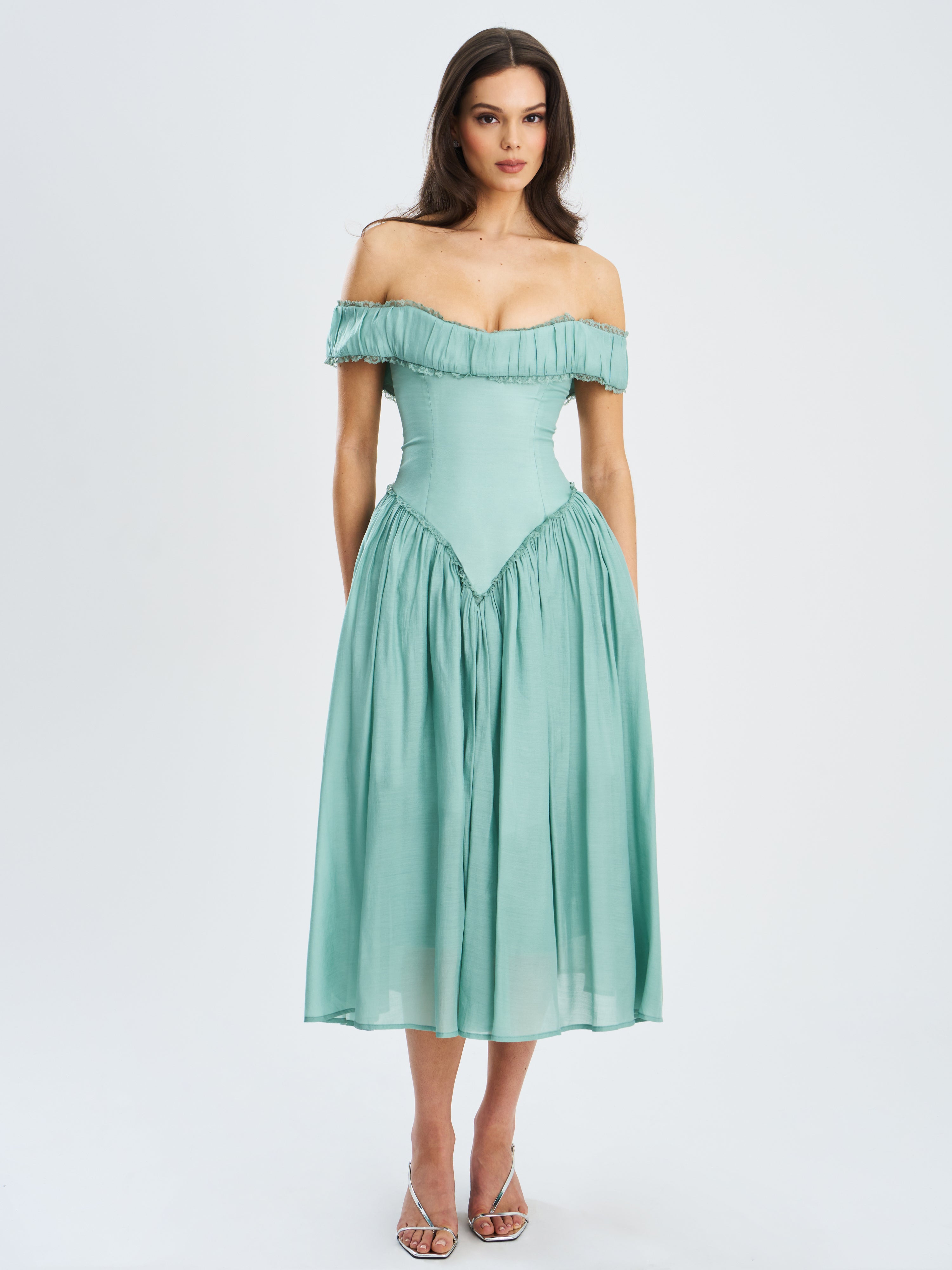 elegant off shoulder corset dress