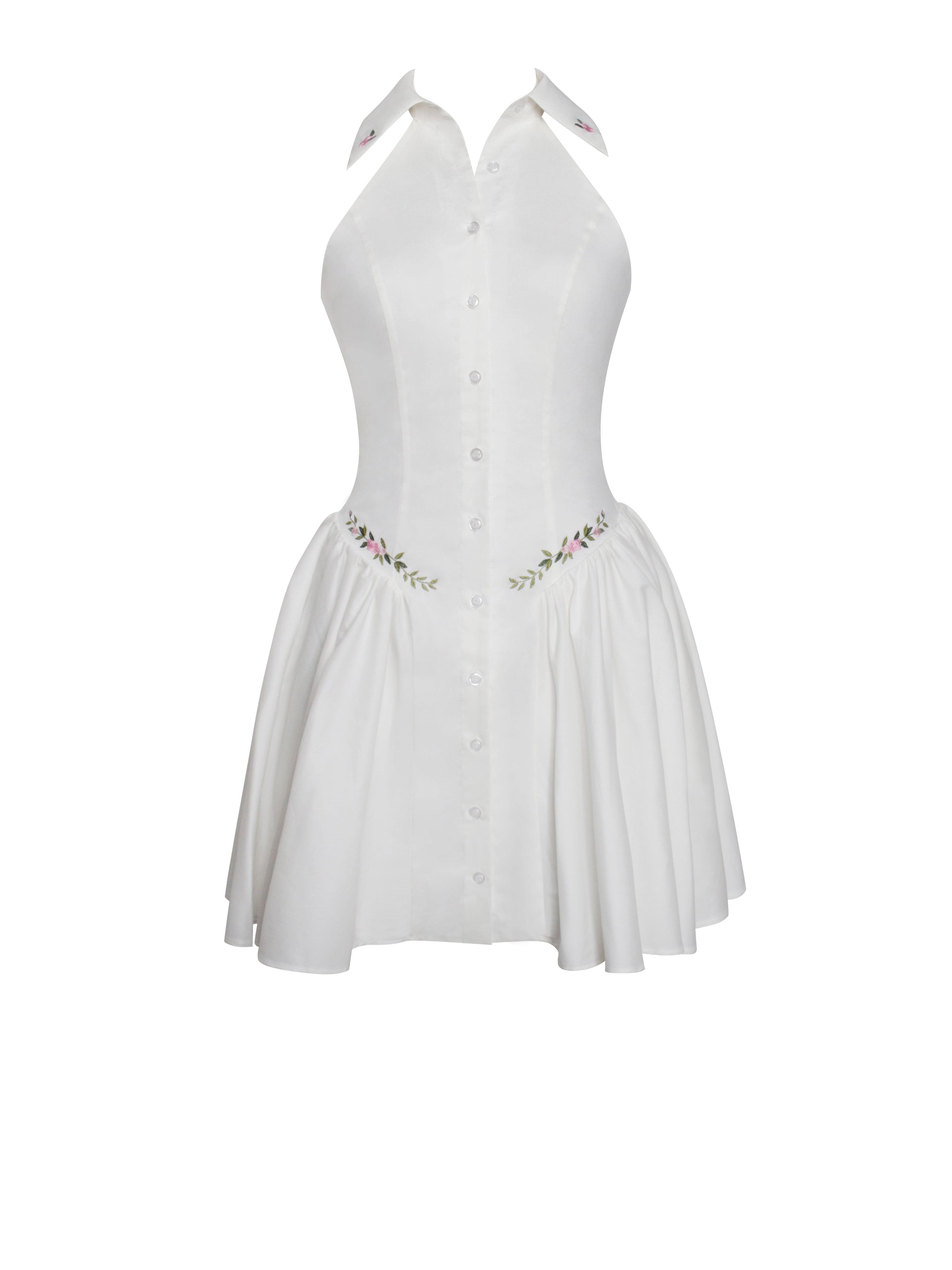 robe florale brodée