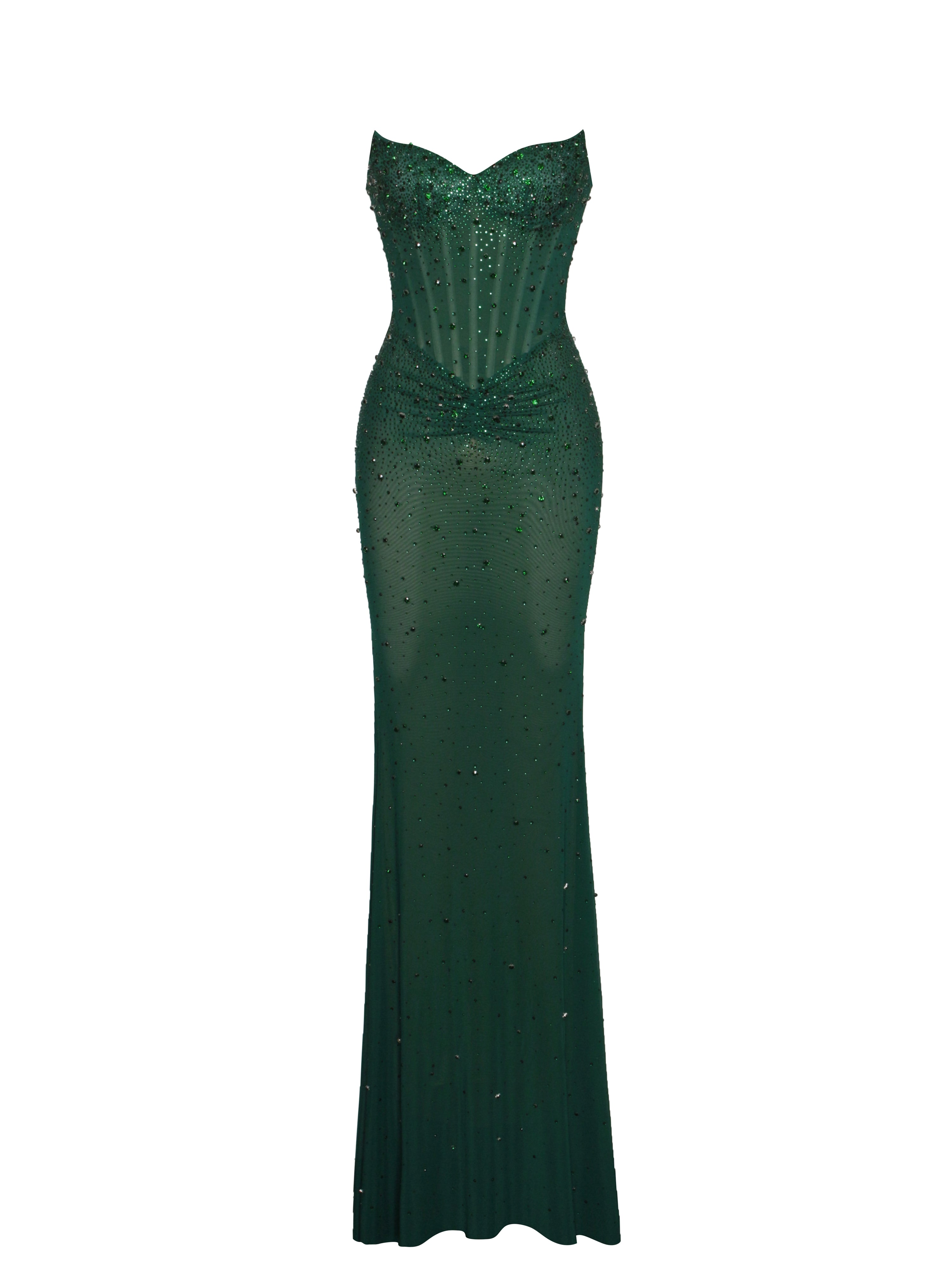 raffinée robe verte cristal