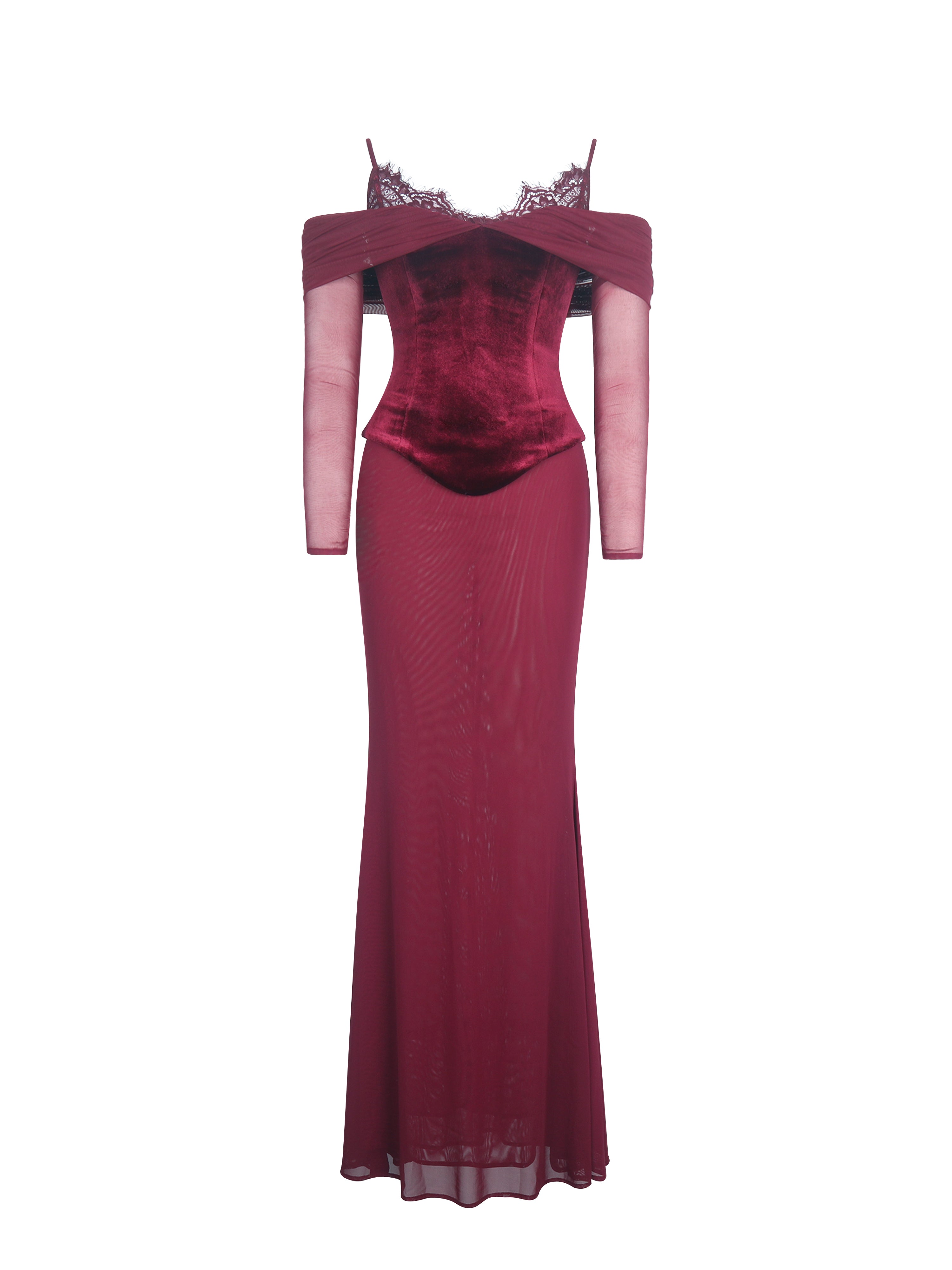 robe longueur maxi avec dentelle