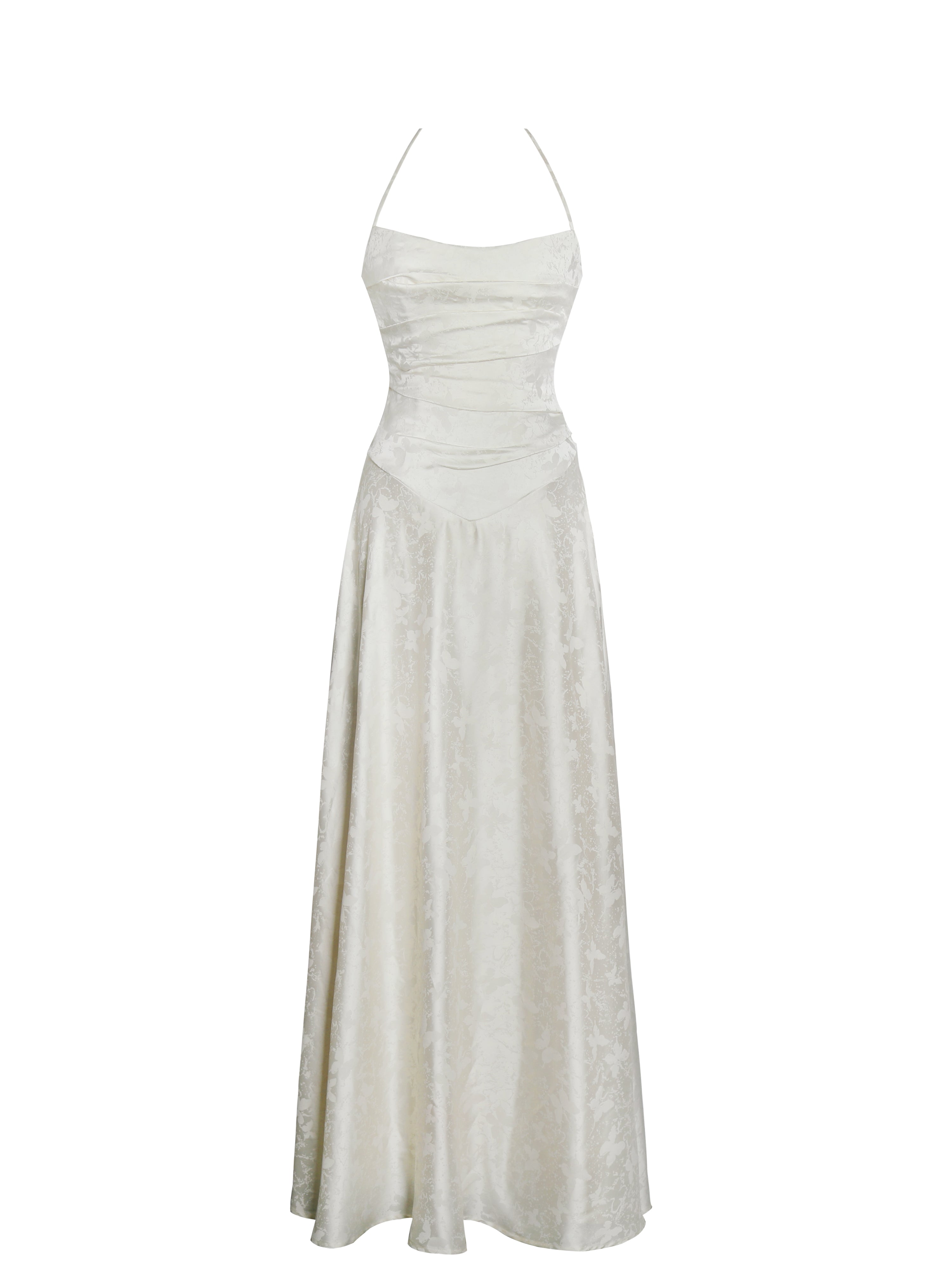 Robe allongeante en jacquard perle
