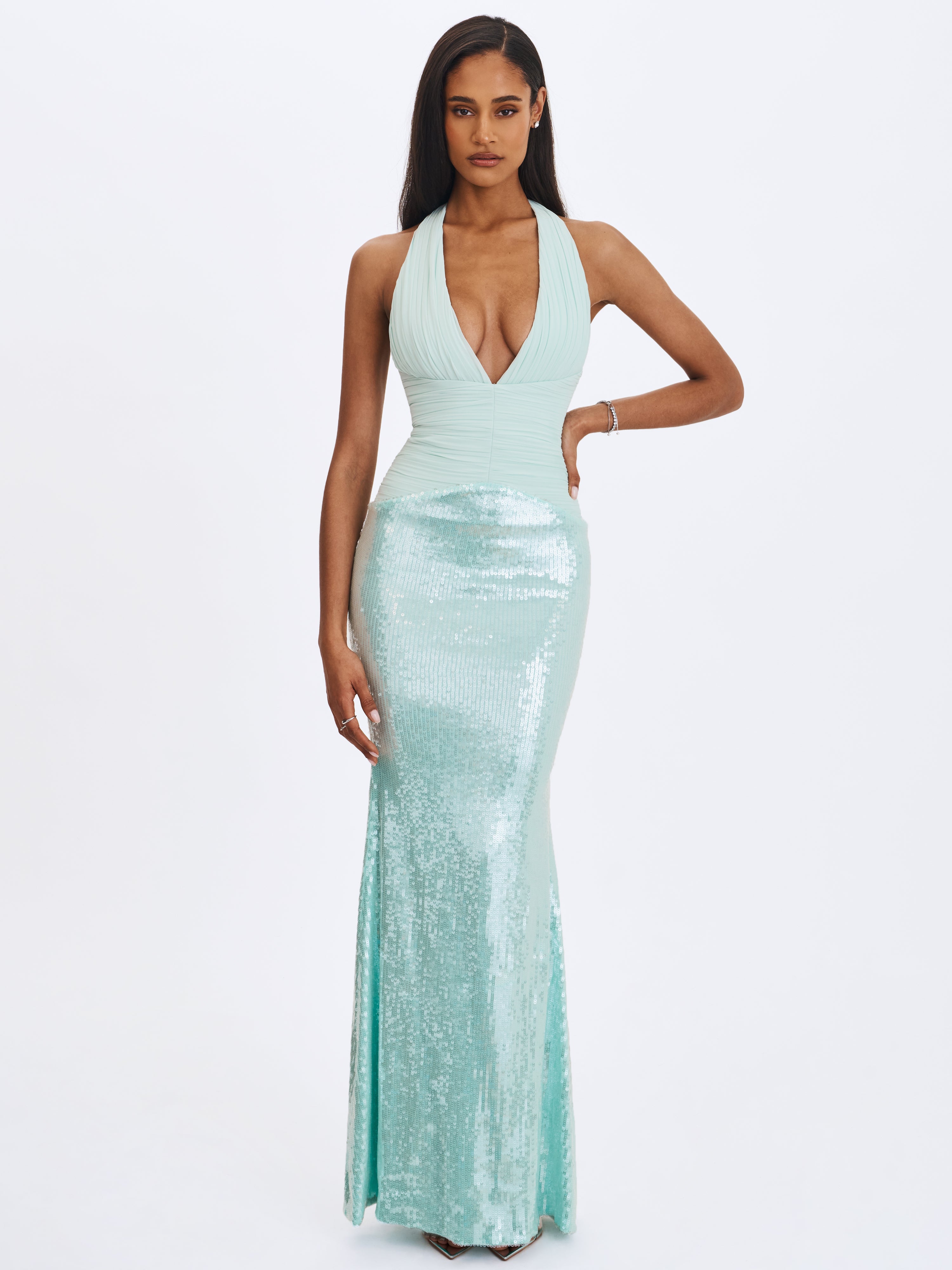 robe élégante menthe
