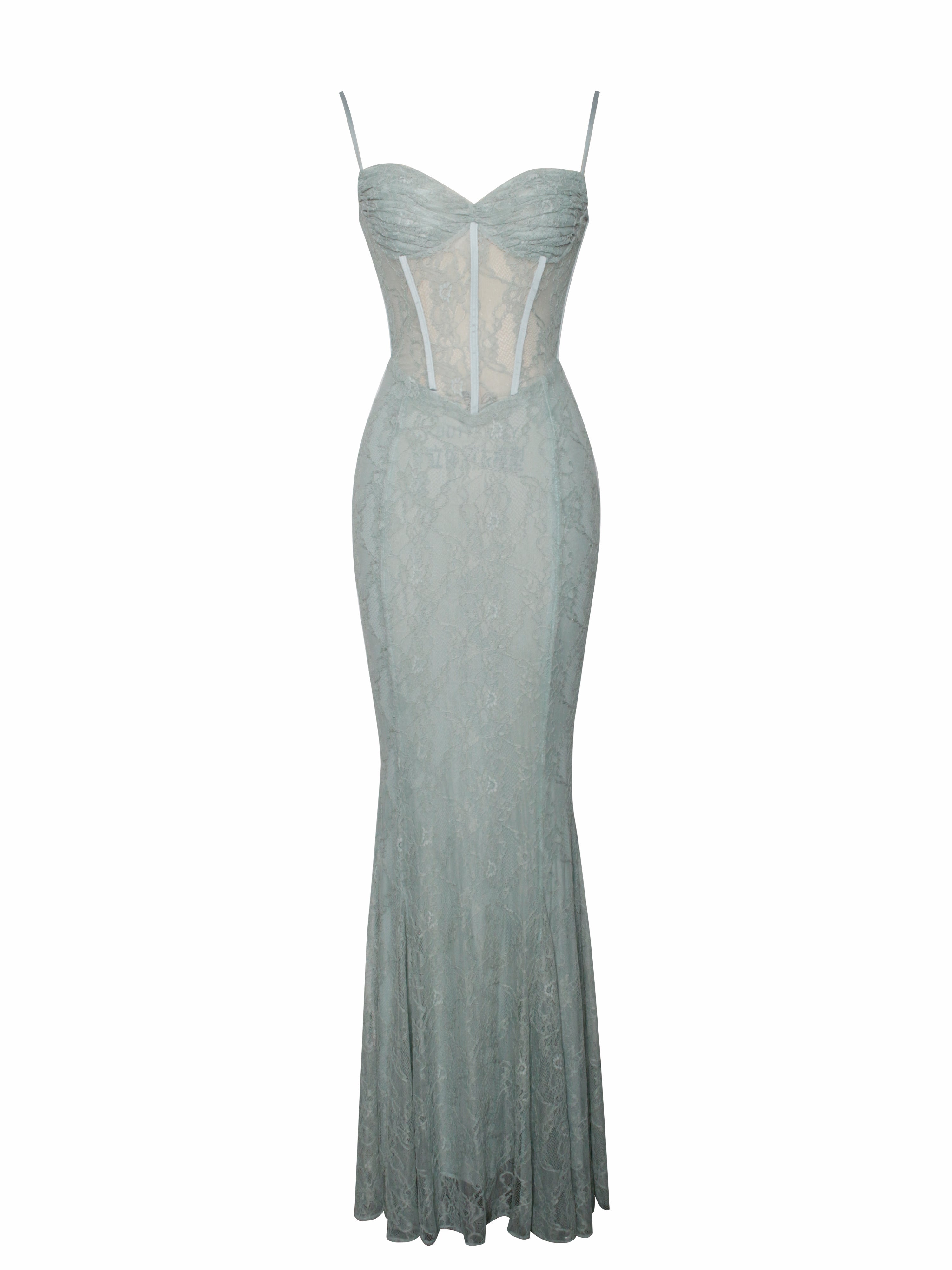 robe en dentelle verte