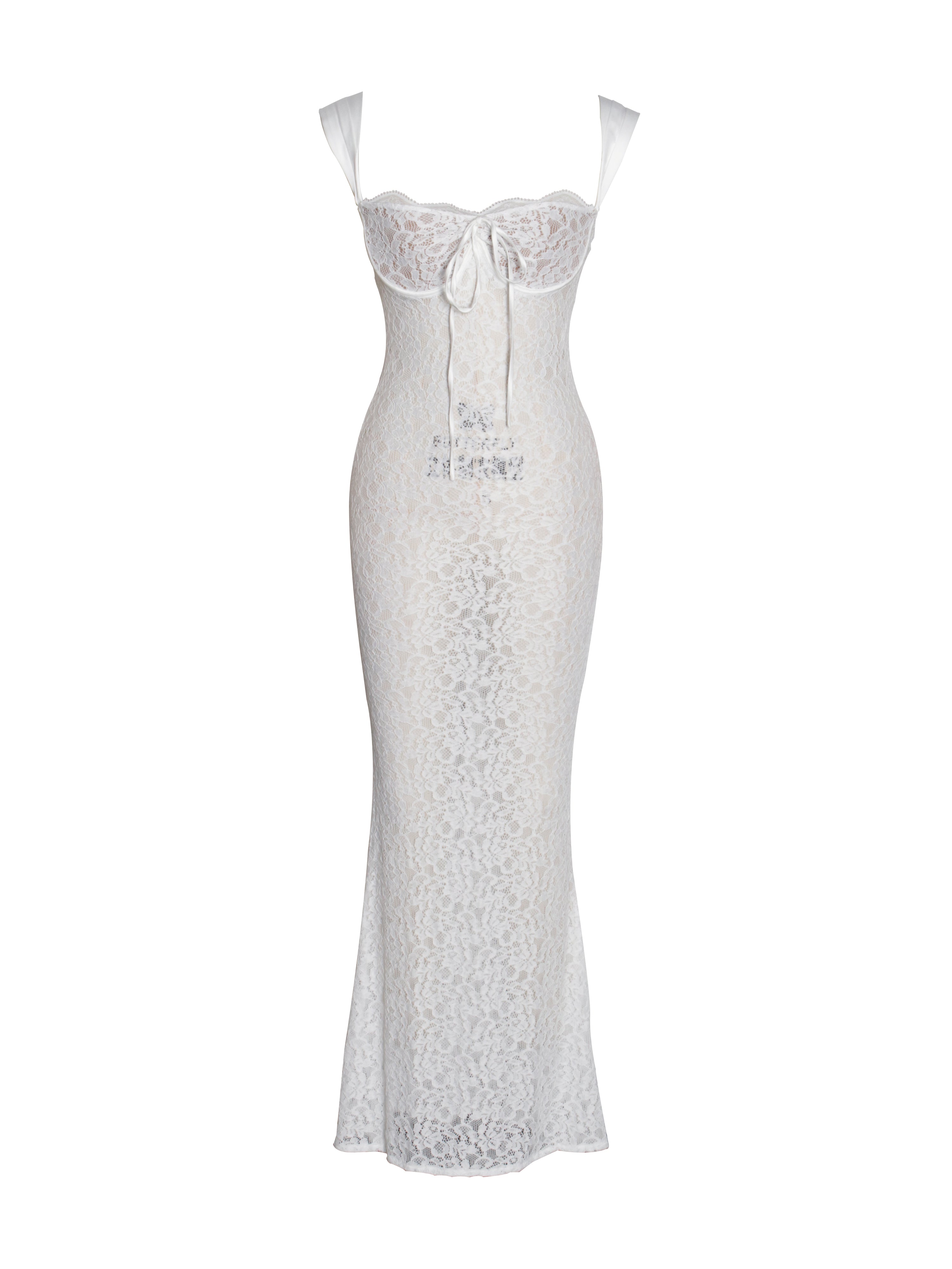 Veronica White Lace Maxi Dress allure