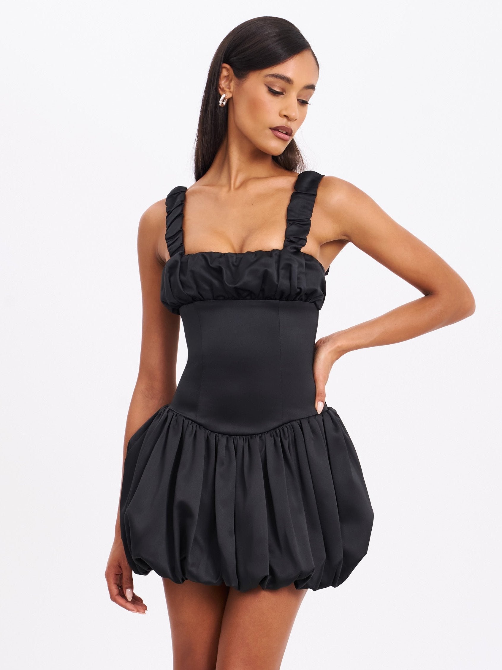robe mini satin noir