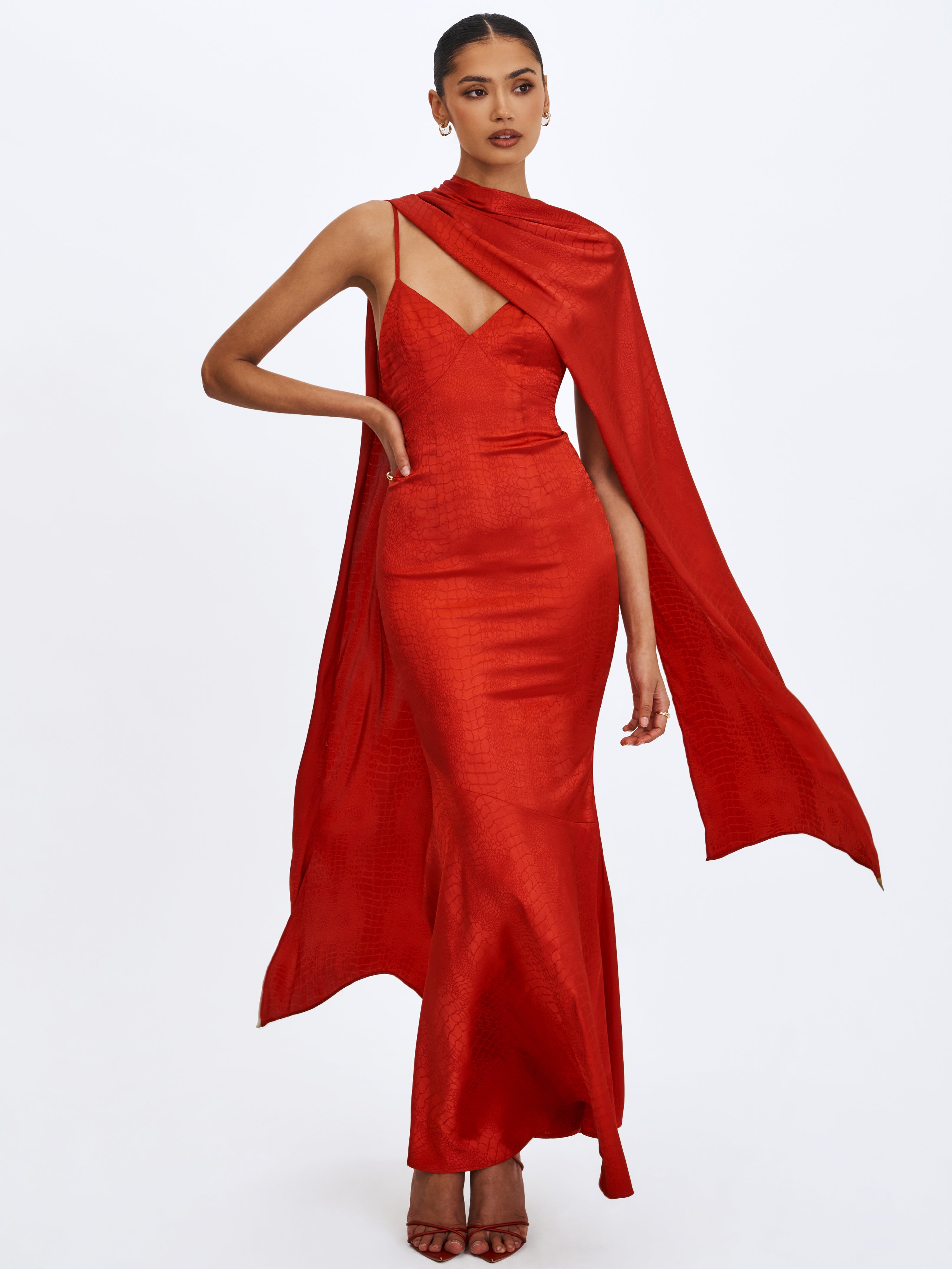robe maxi rouge carmin