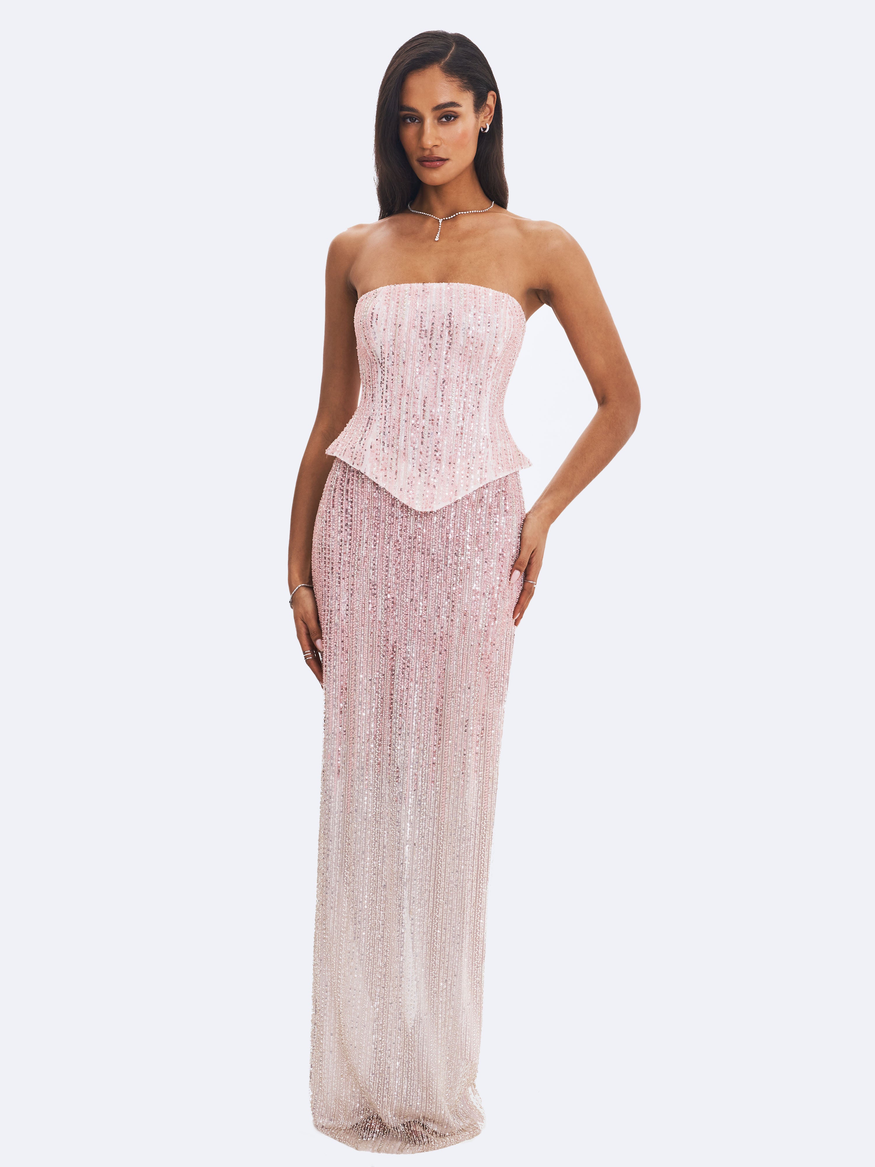 robe perlée strapless