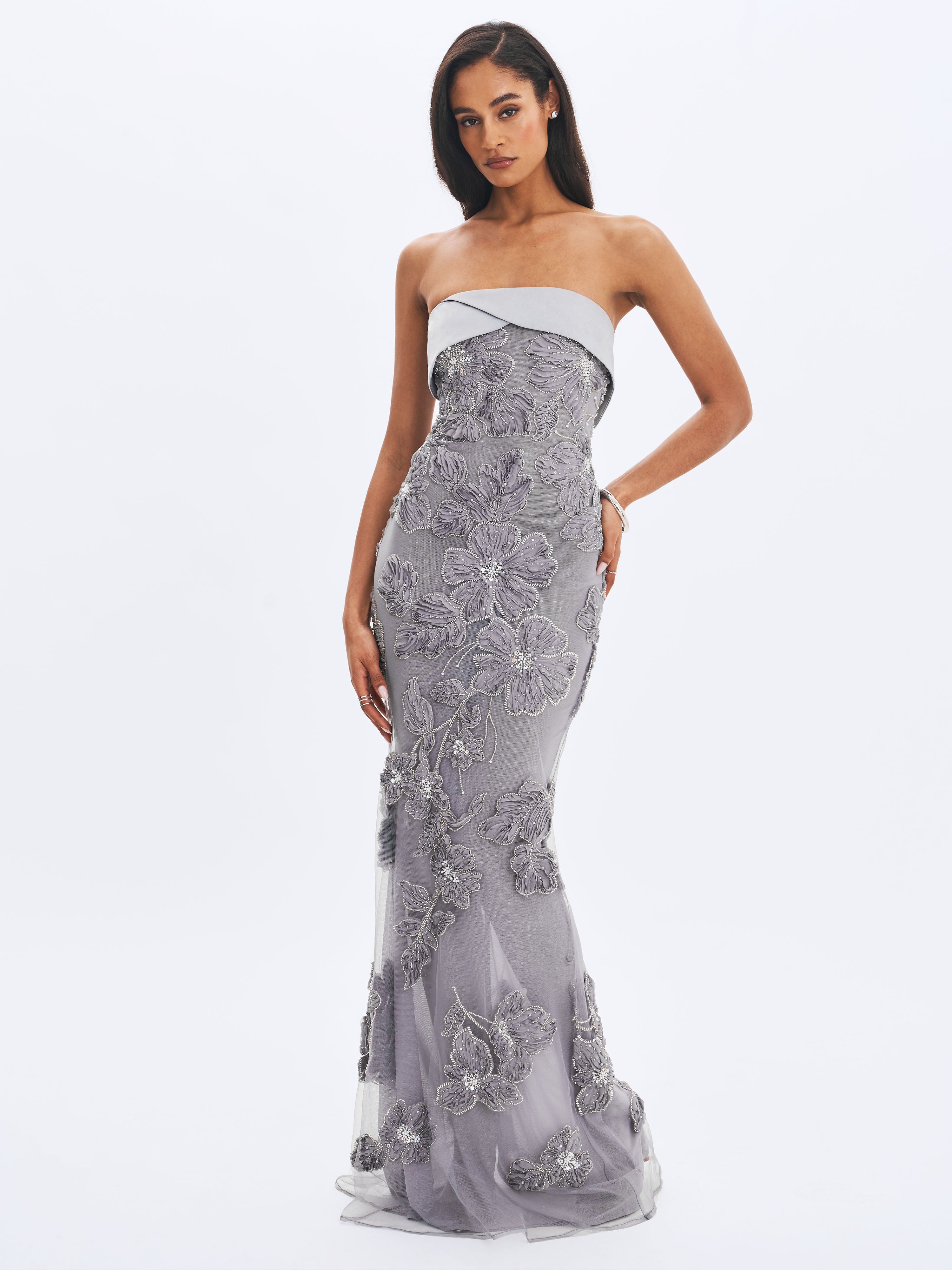 robe de soirée glamour argent