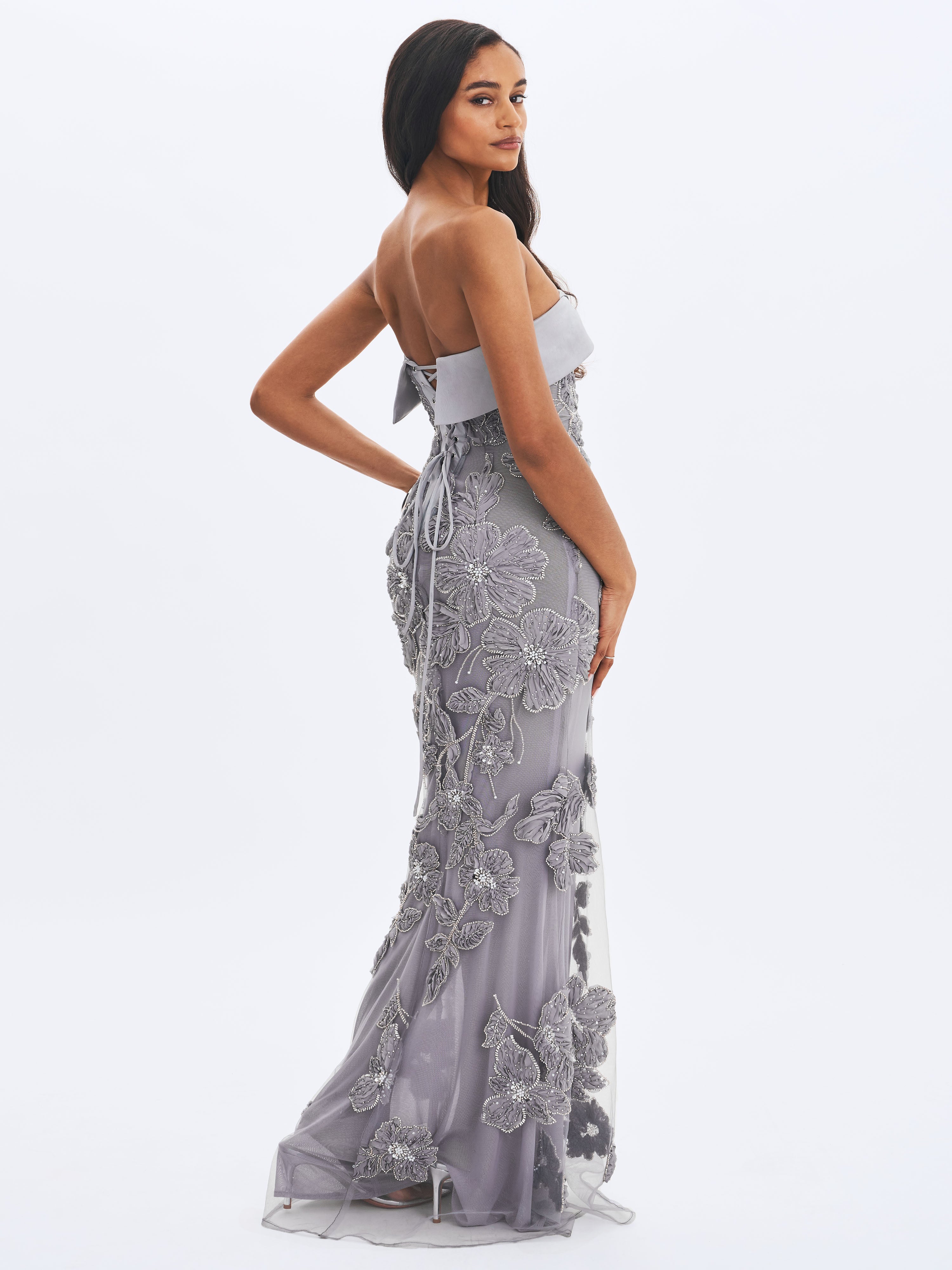 élégance robe sirène argent