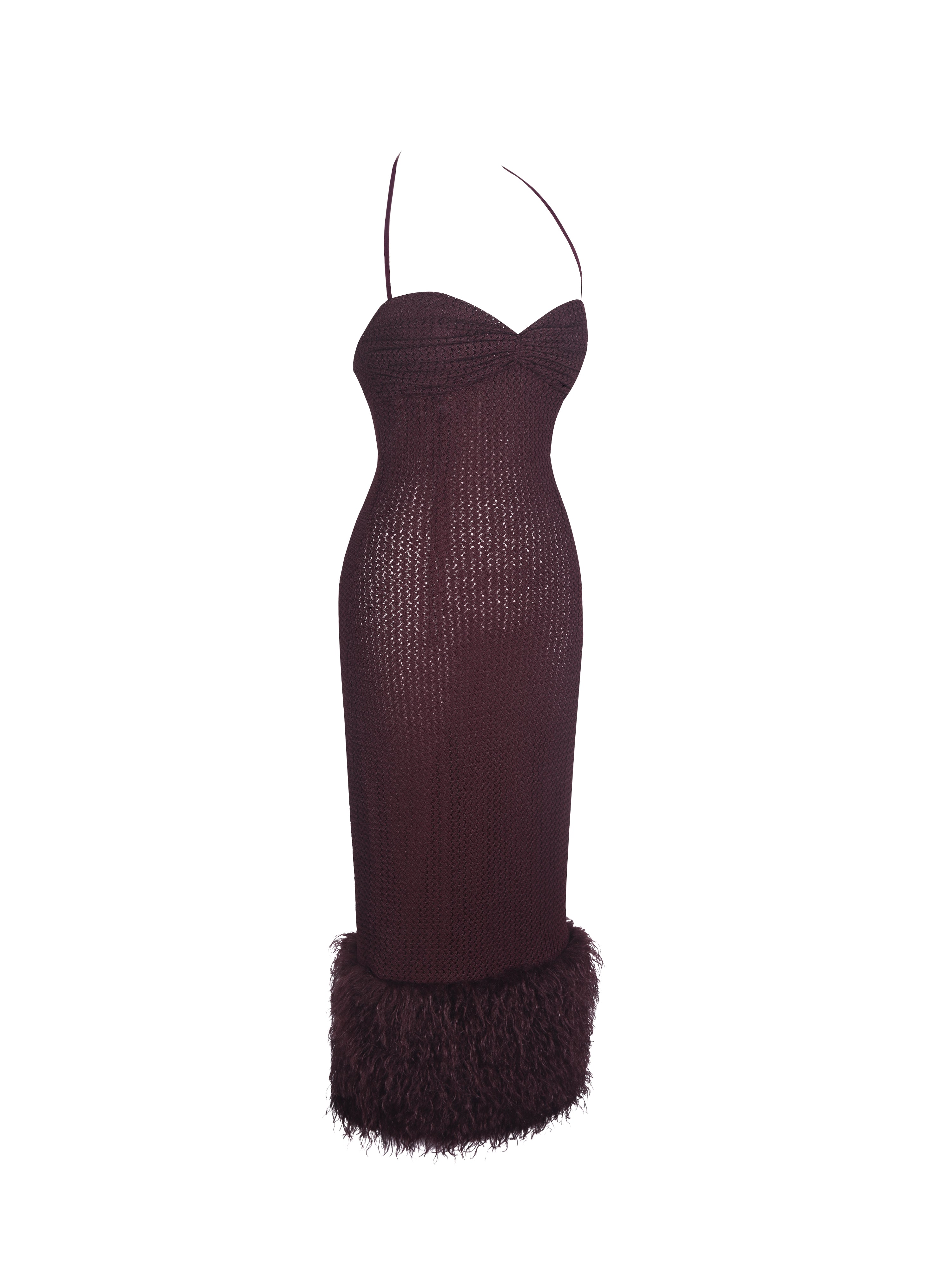 robe tendance fausse fourrure