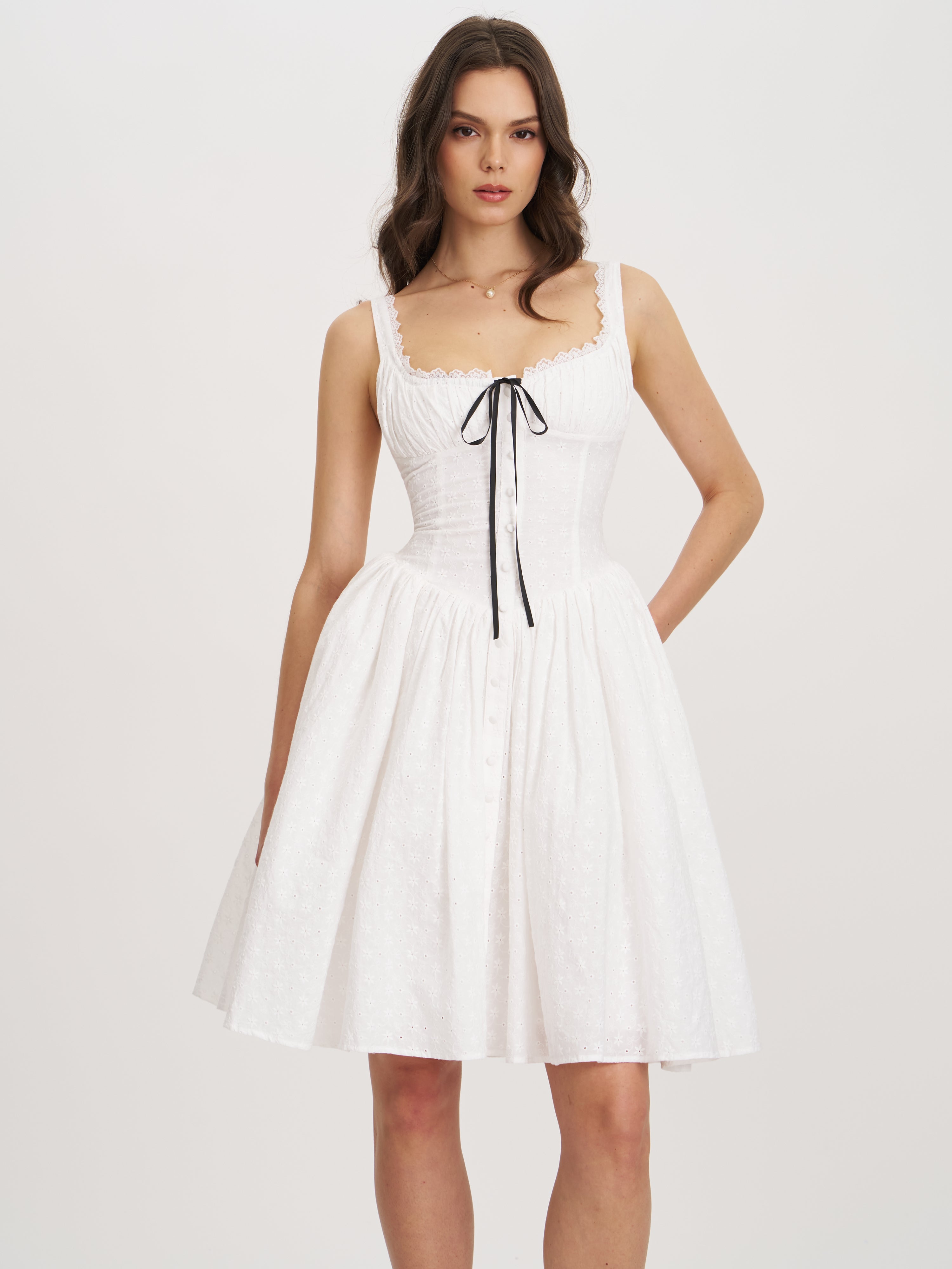 Madison White Cotton Dress