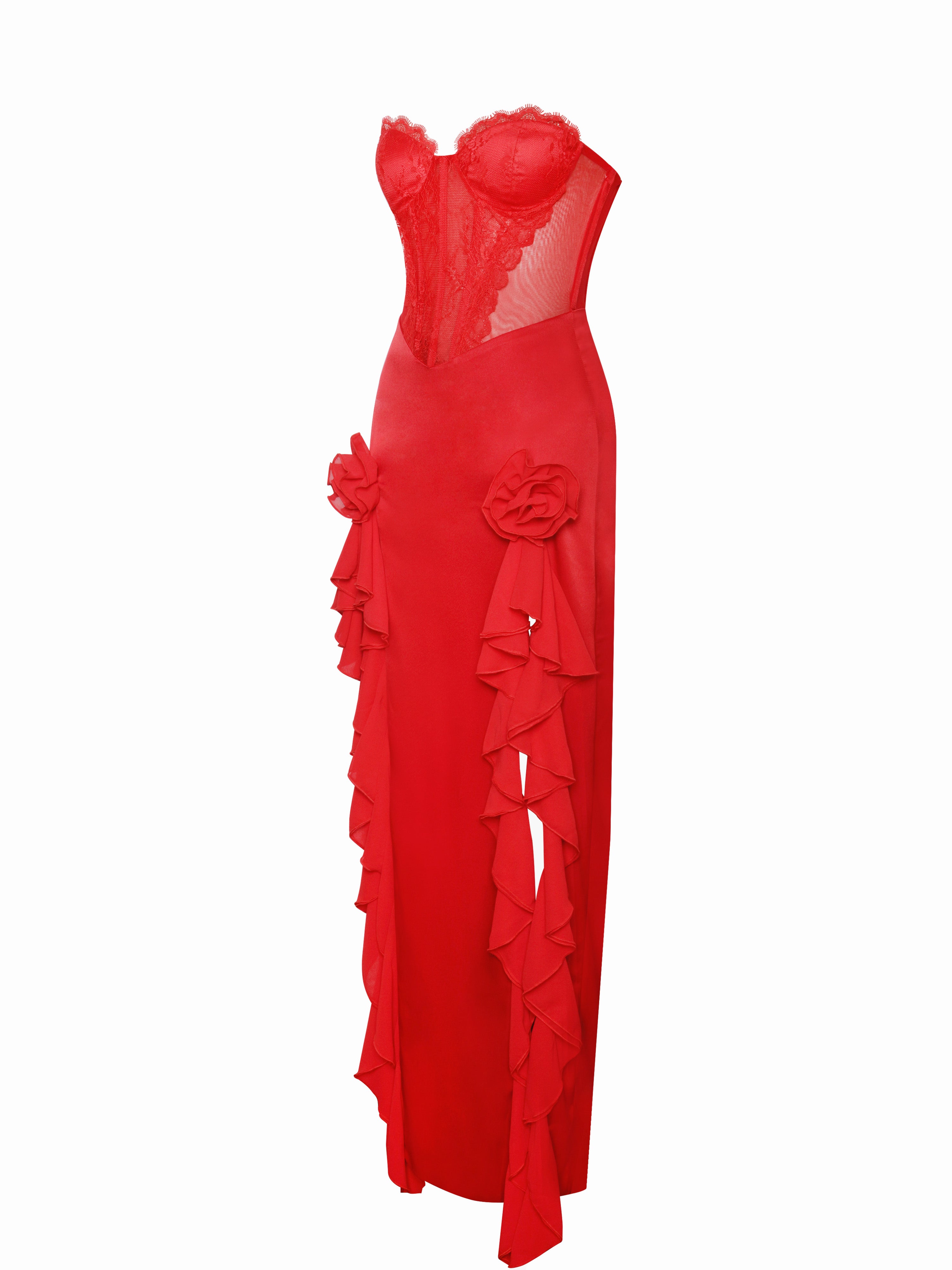 séduisante robe corset rouge