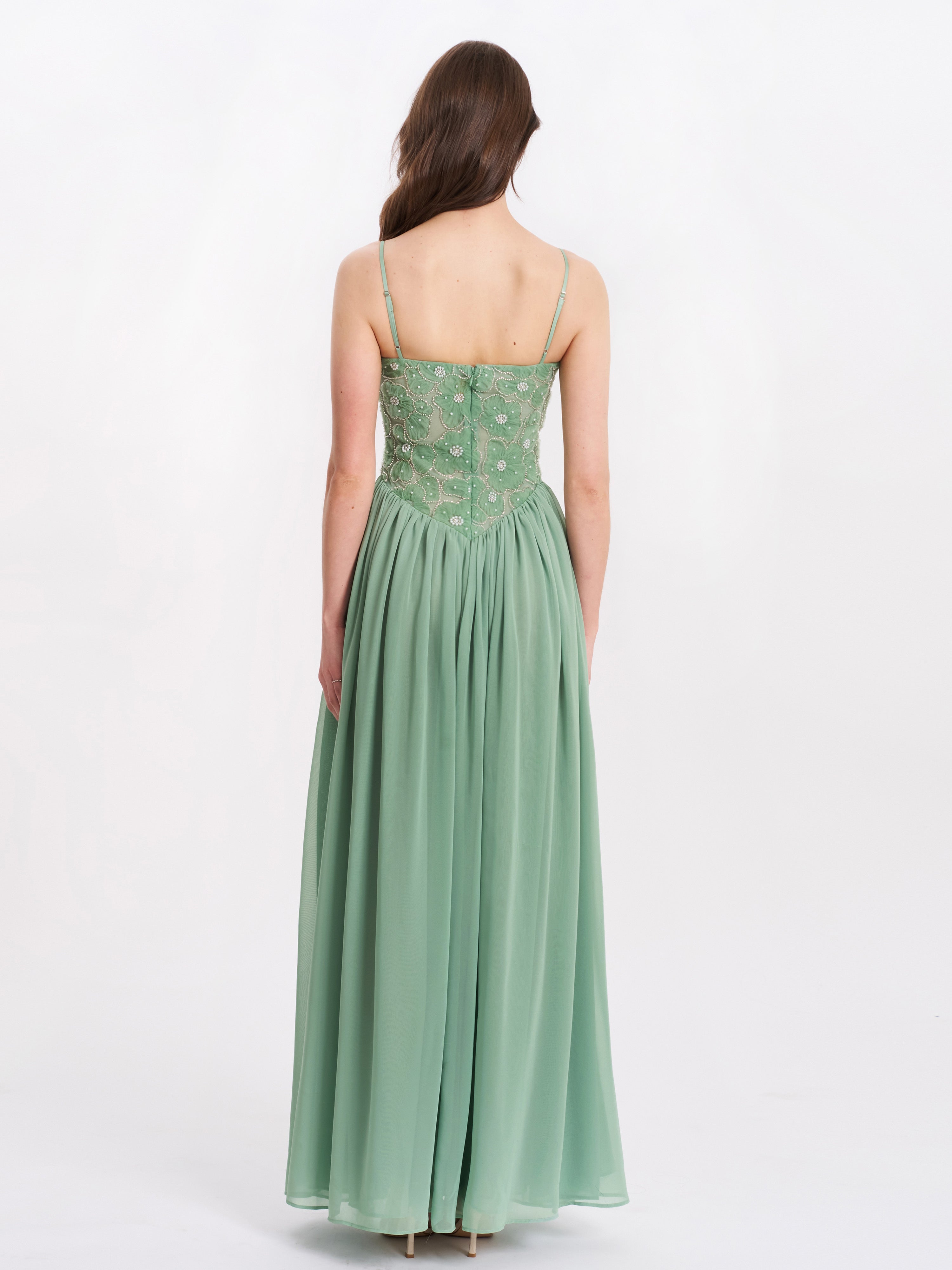 robe vert sauge soirée