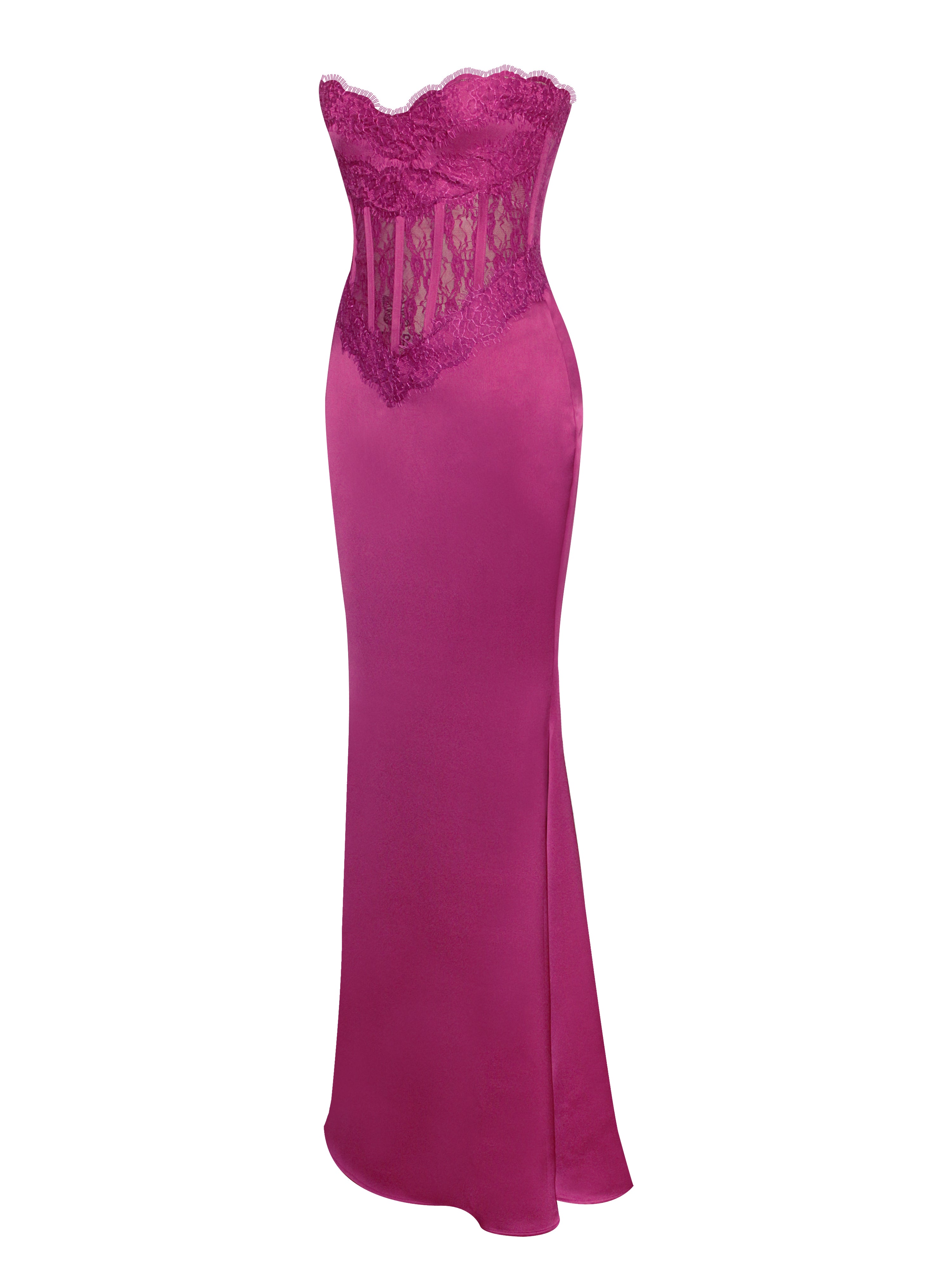 satin dentelle robe