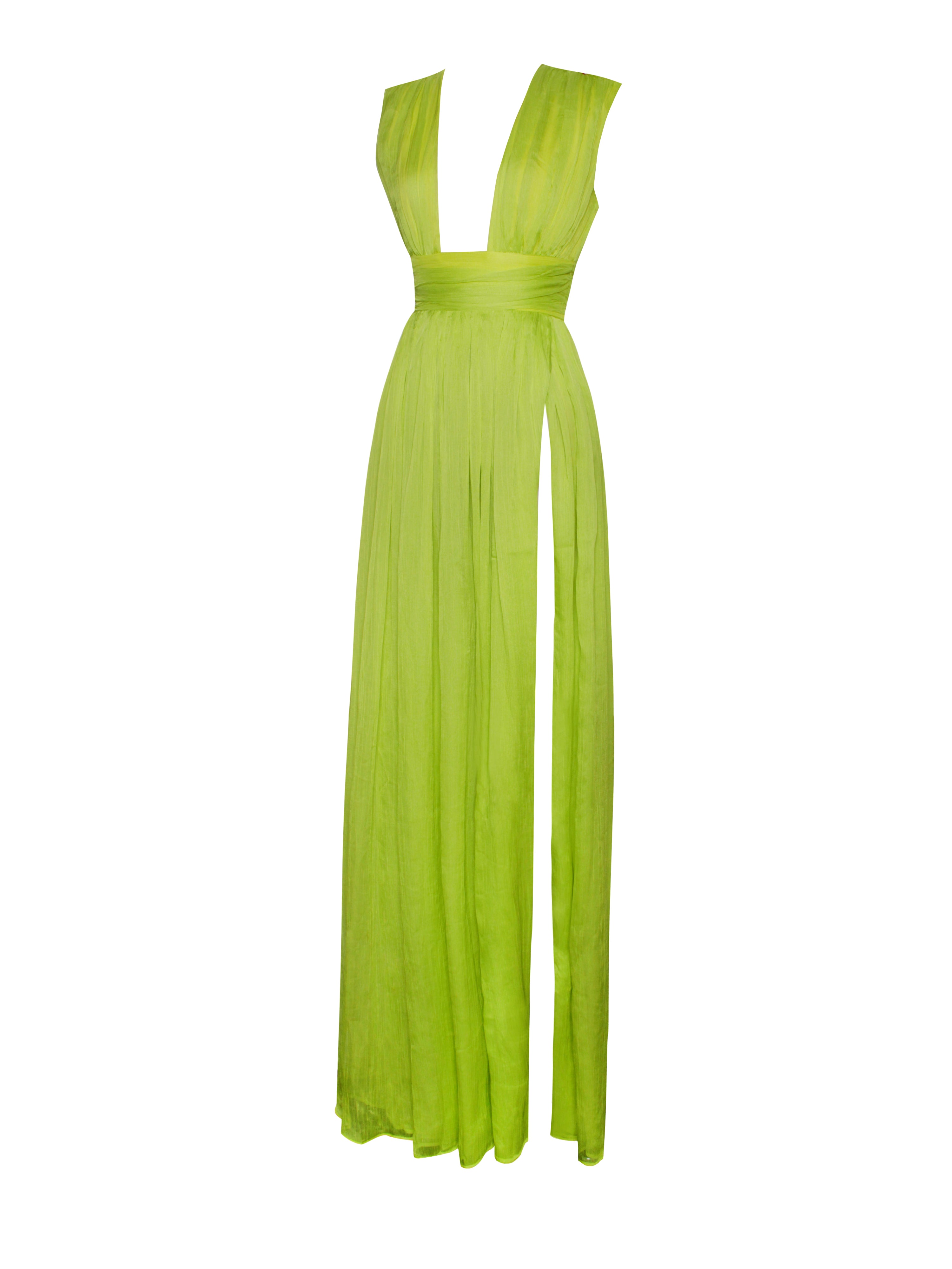 plis en chiffon lime robe