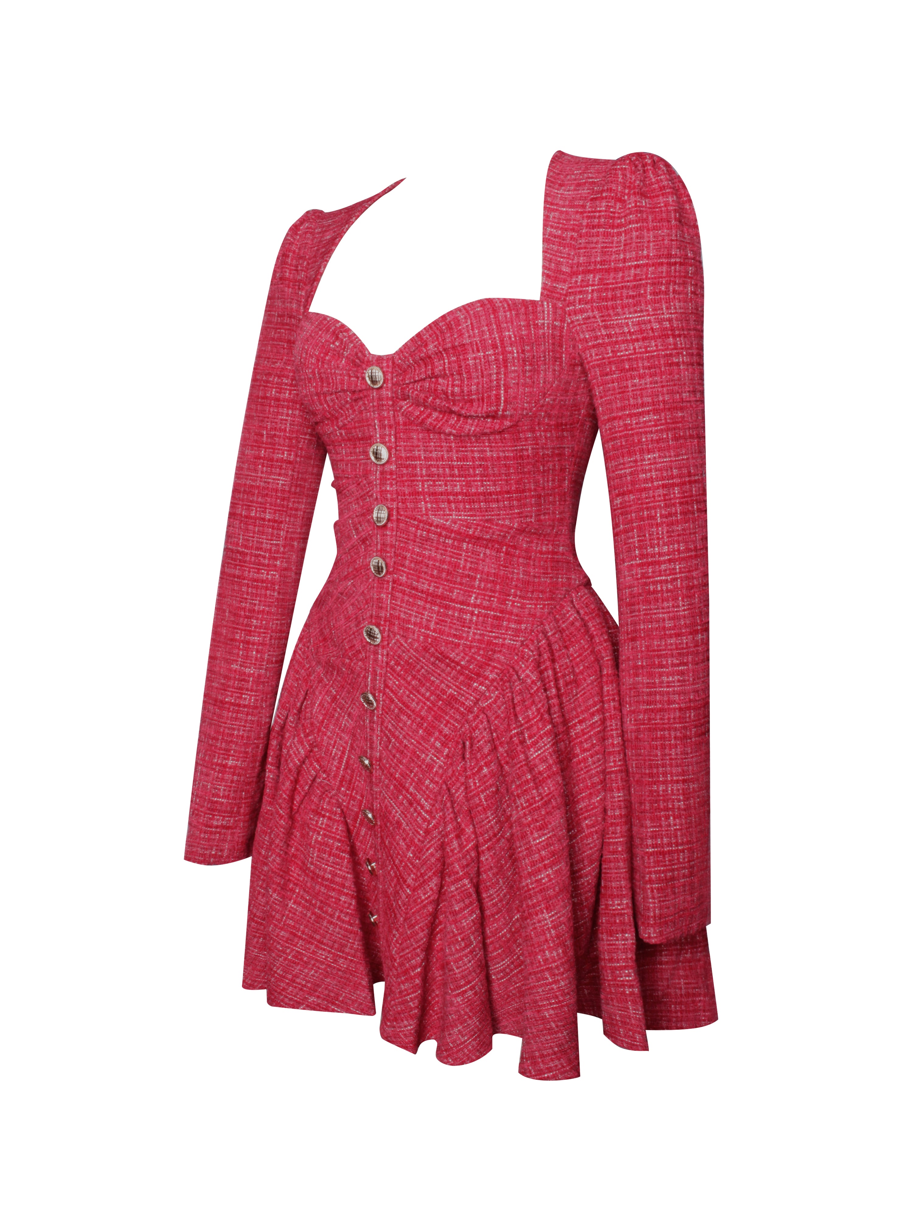 manches longues robe rouge