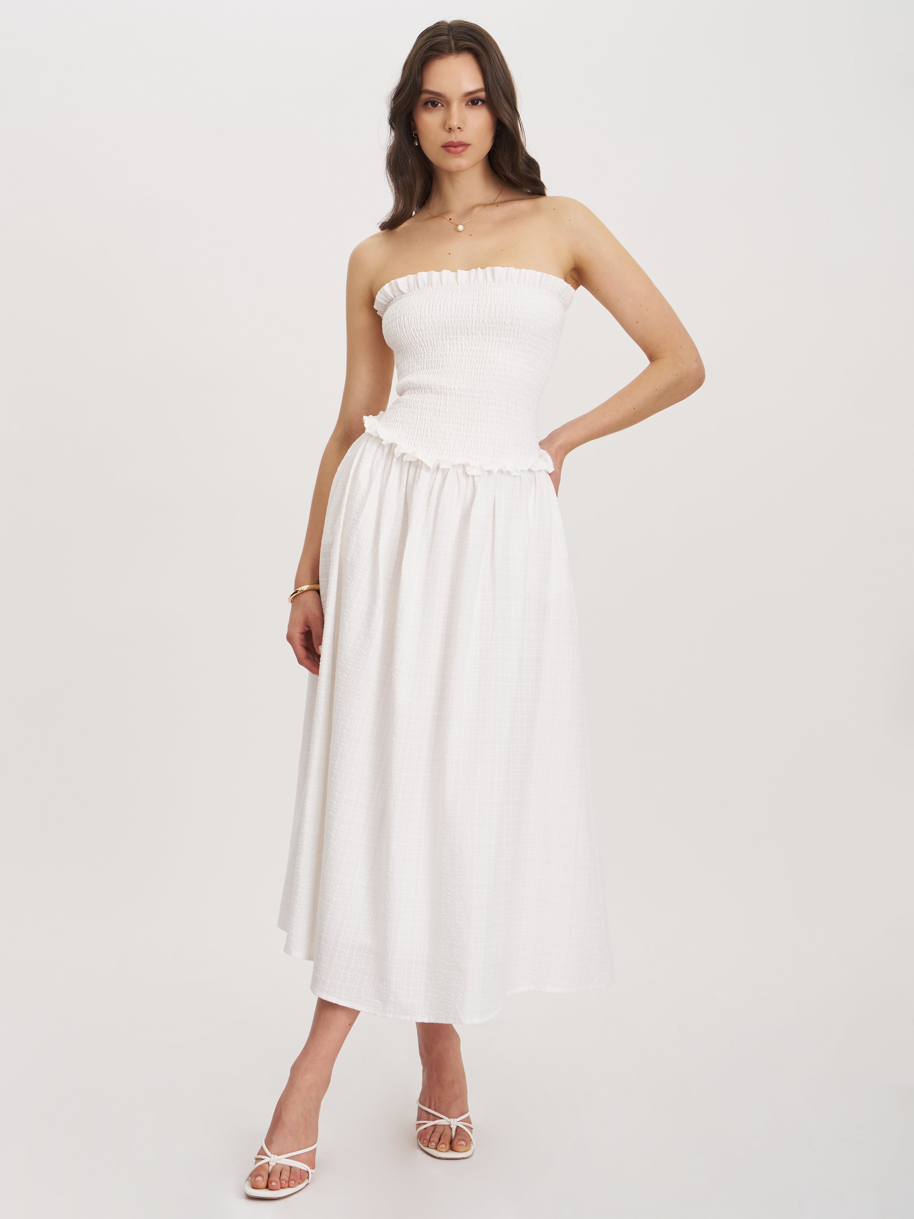 elegante robe en seersucker